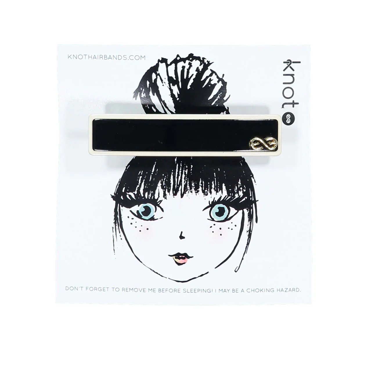 Knot Hairbands  Black + Cream Profile Barrette