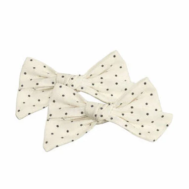 Knot Hairbands  Black Dot Pebble Bow Set