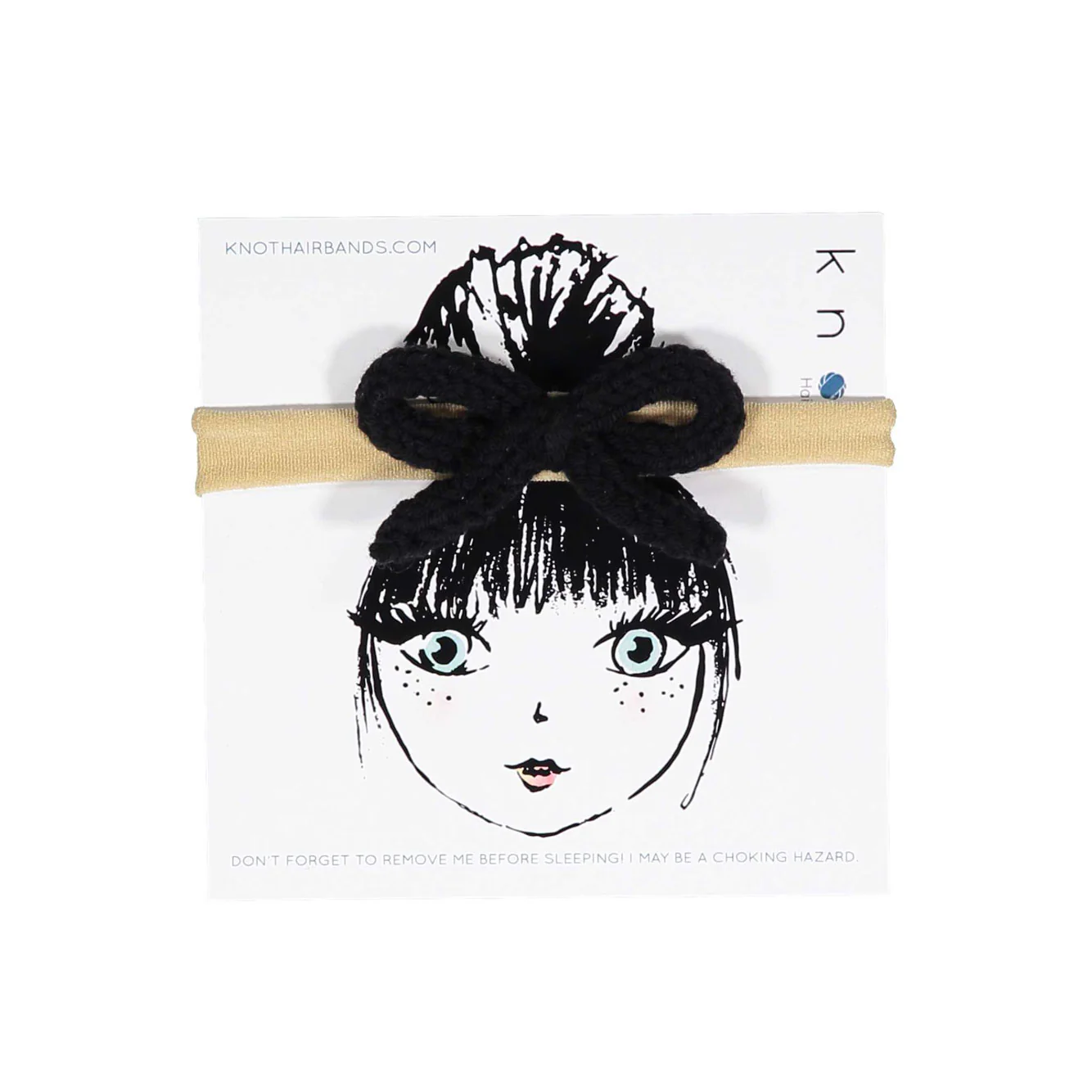 Knot Hairbands Black Floret Knit Bow Band