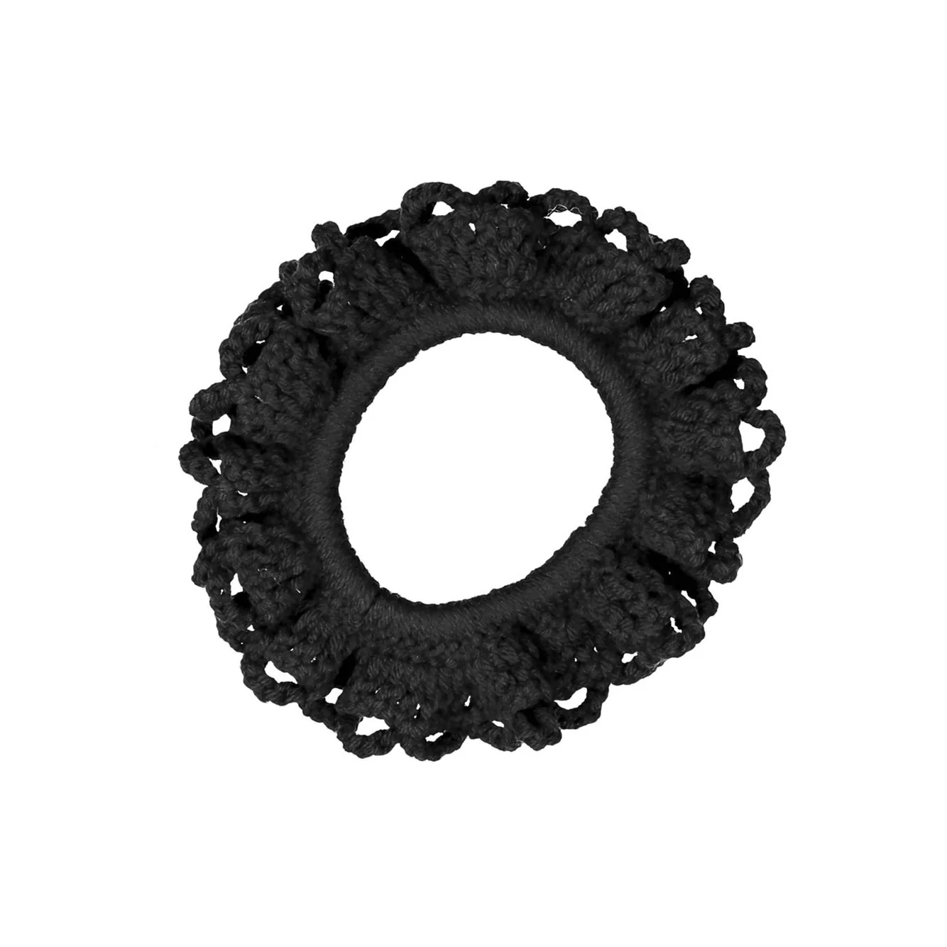 Knot Hairbands Black Floret Knit Scrunchie