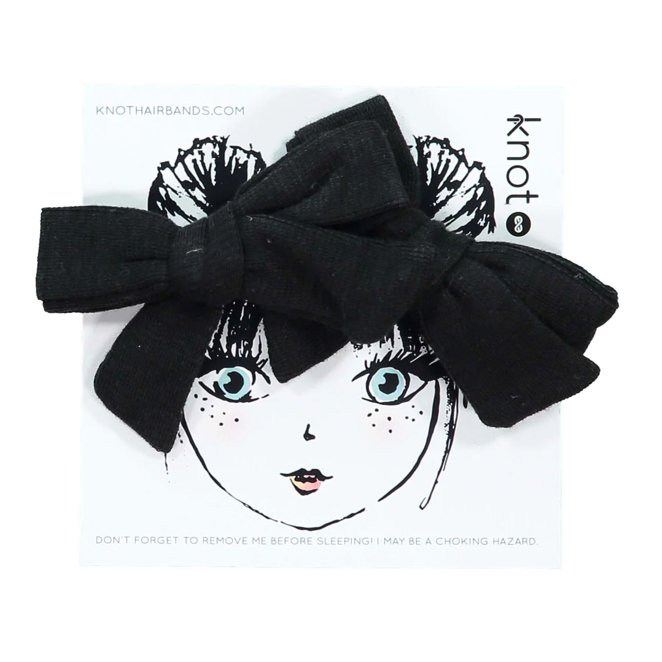 Knot Hairbands  Black Jersey Mini Bow Set