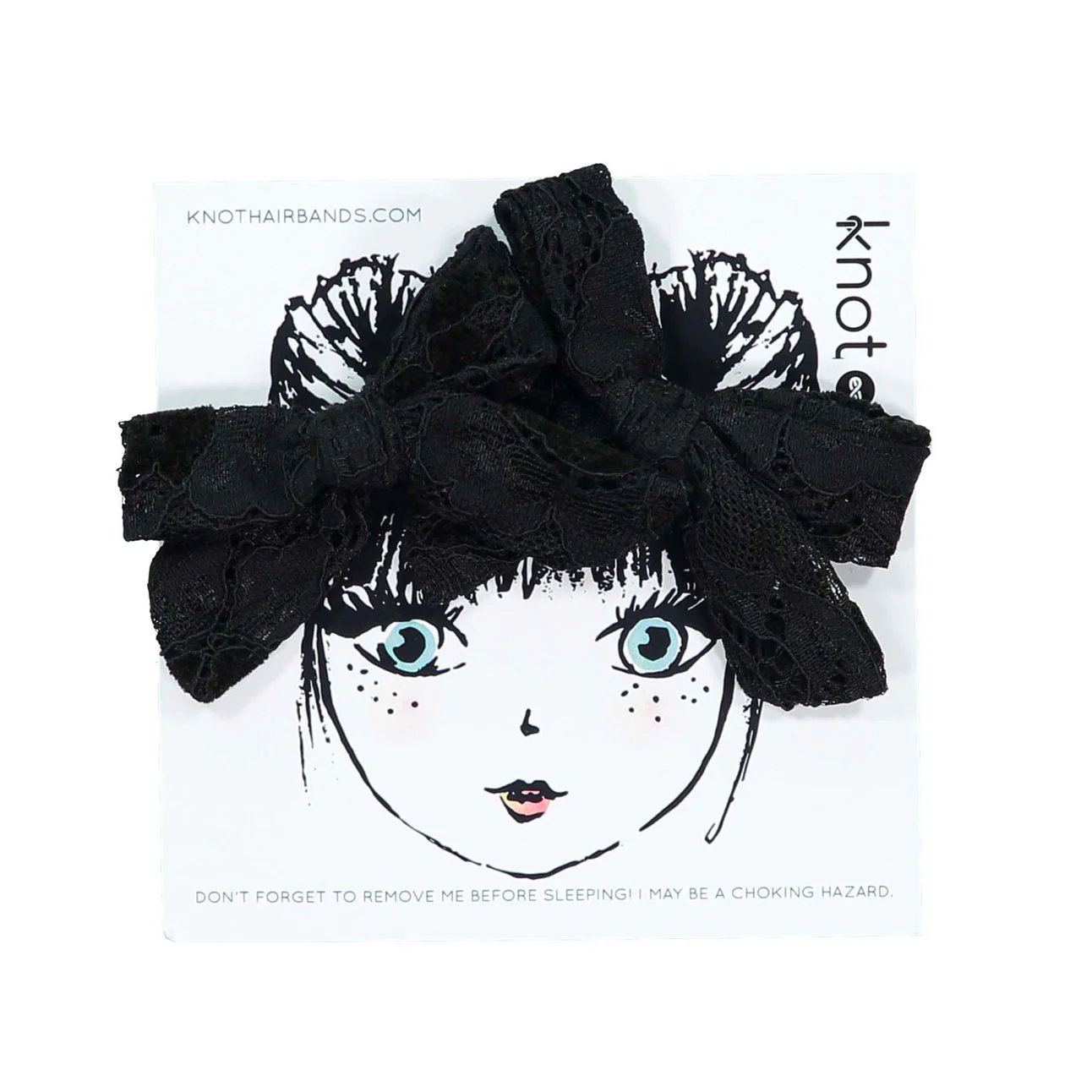 Knot Hairbands  Black Lace Mini Bow Set