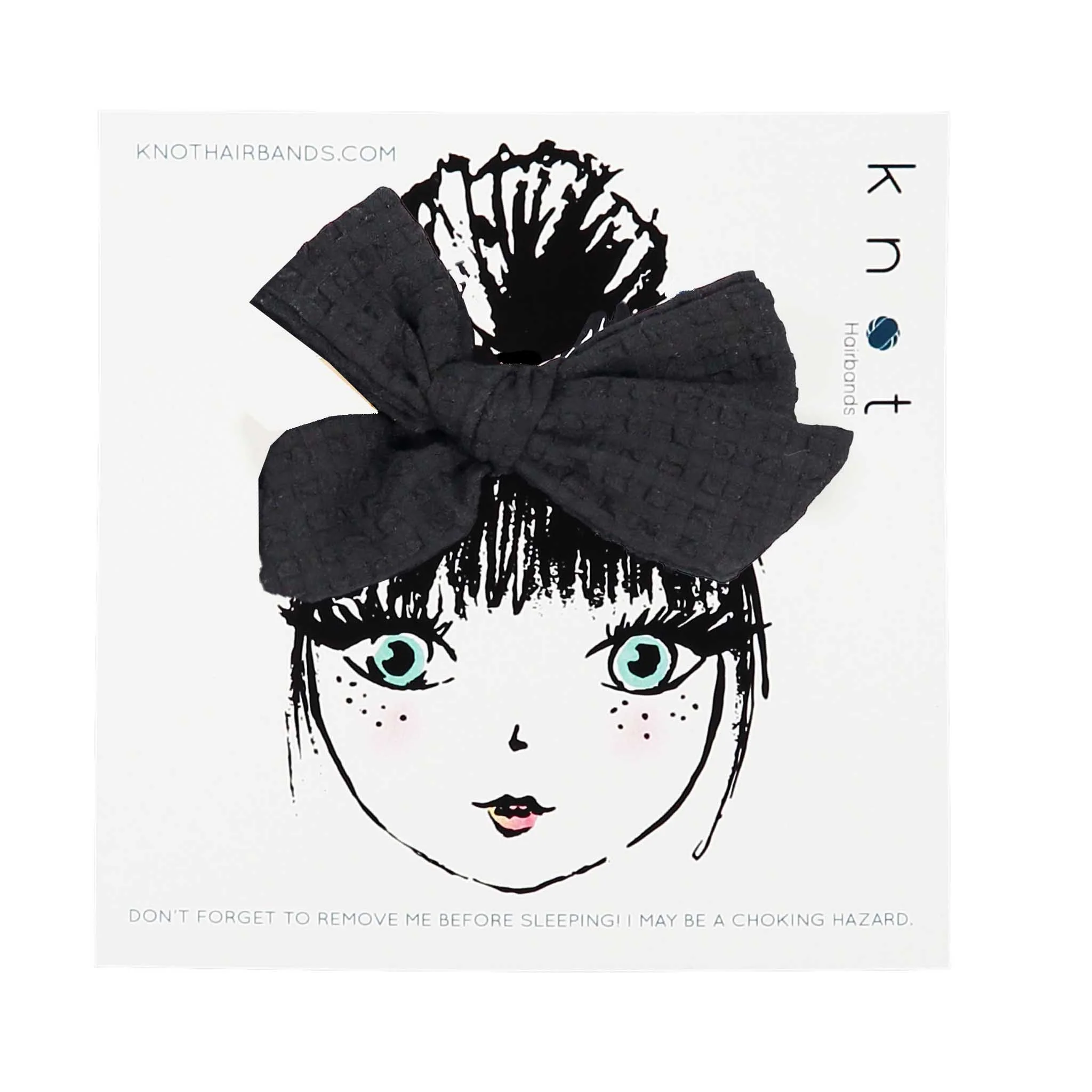 Knot Hairbands Black Seersucker Bow Clip