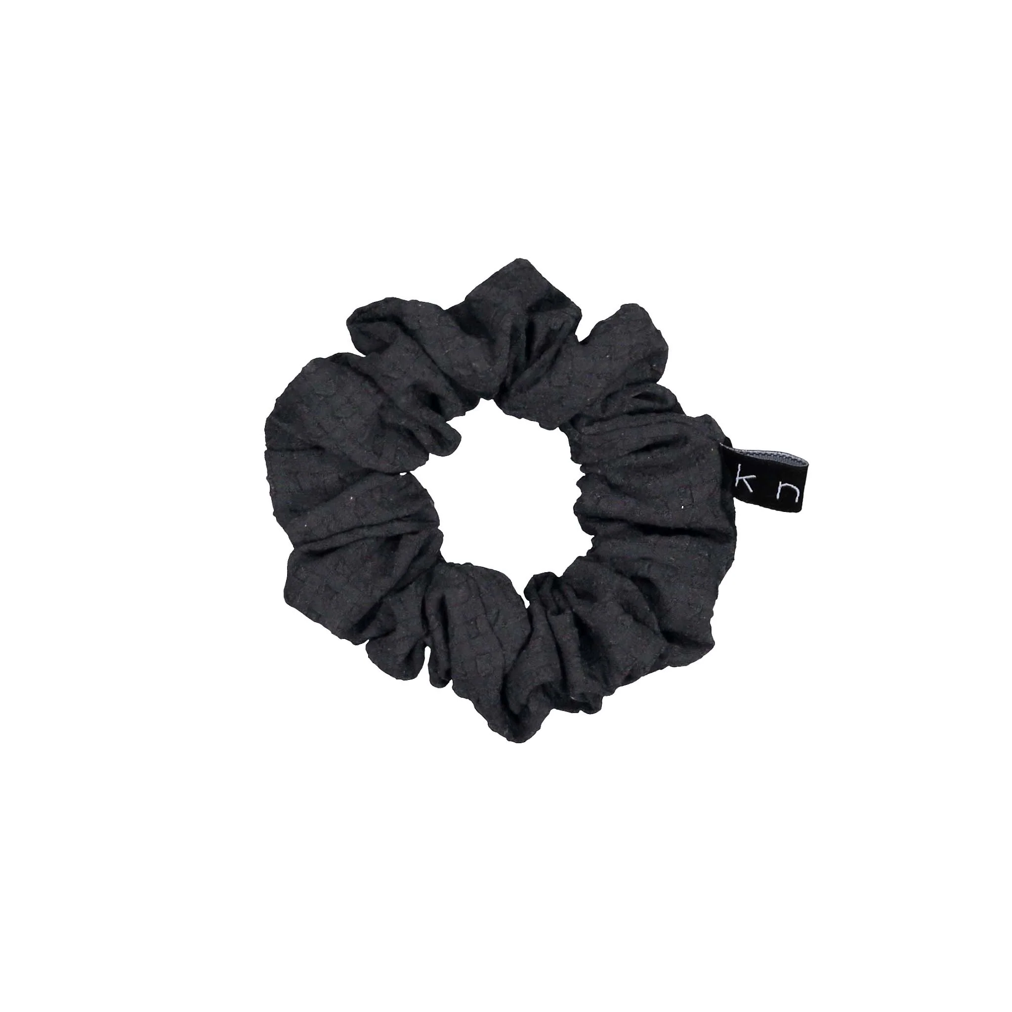 Knot Hairbands Black Seersucker Petite Scrunchie
