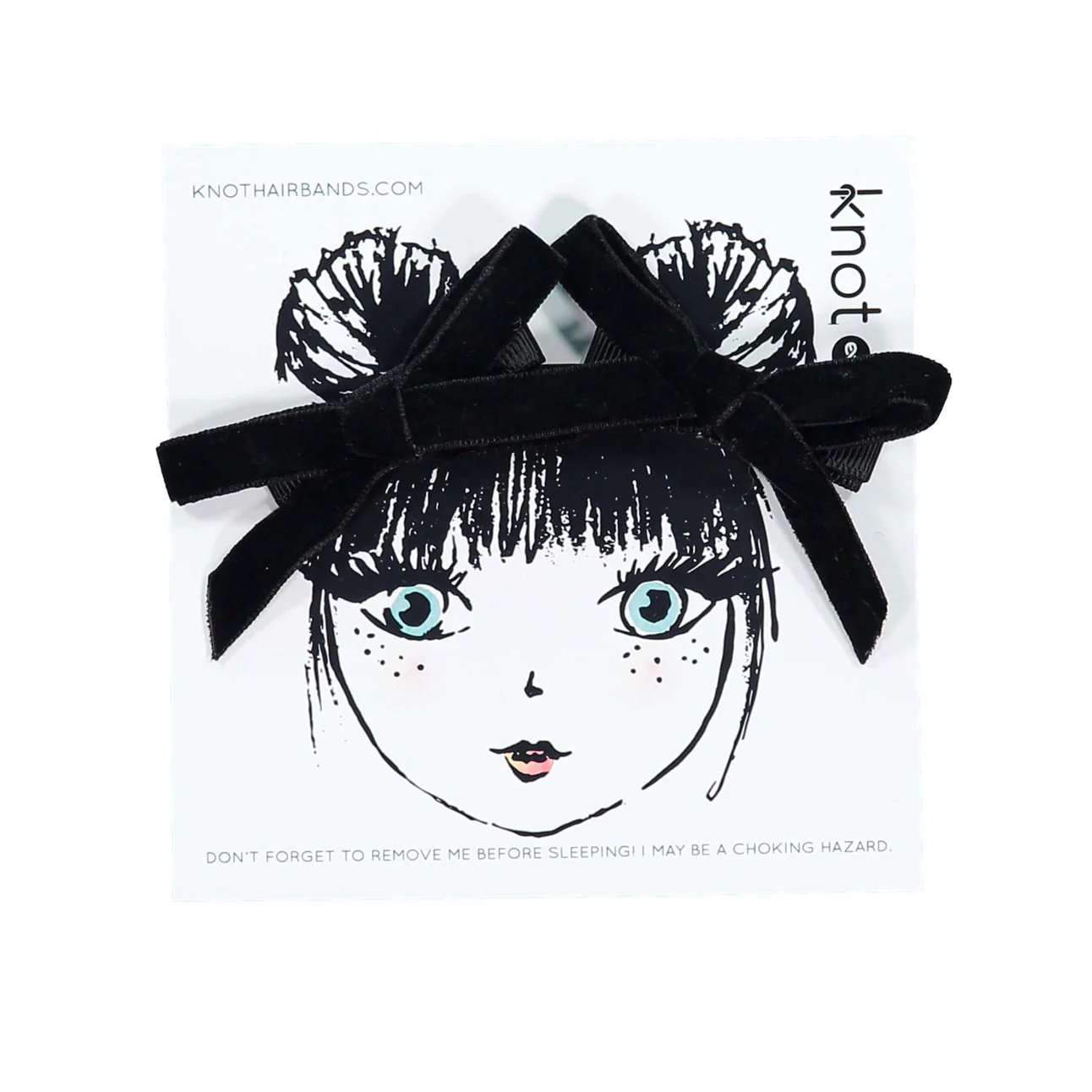 Knot Hairbands  Black Velvet Ribbon Mini Bow Set