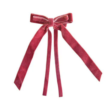 Knot Hairbands Blush Velvet Trim Bow