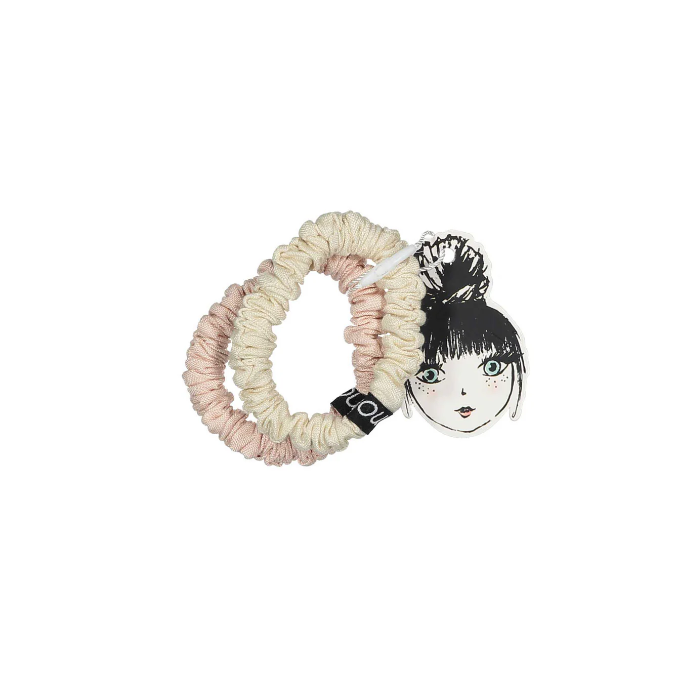 Knot Hairbands Cream + Blush Woven Scrunchie Set