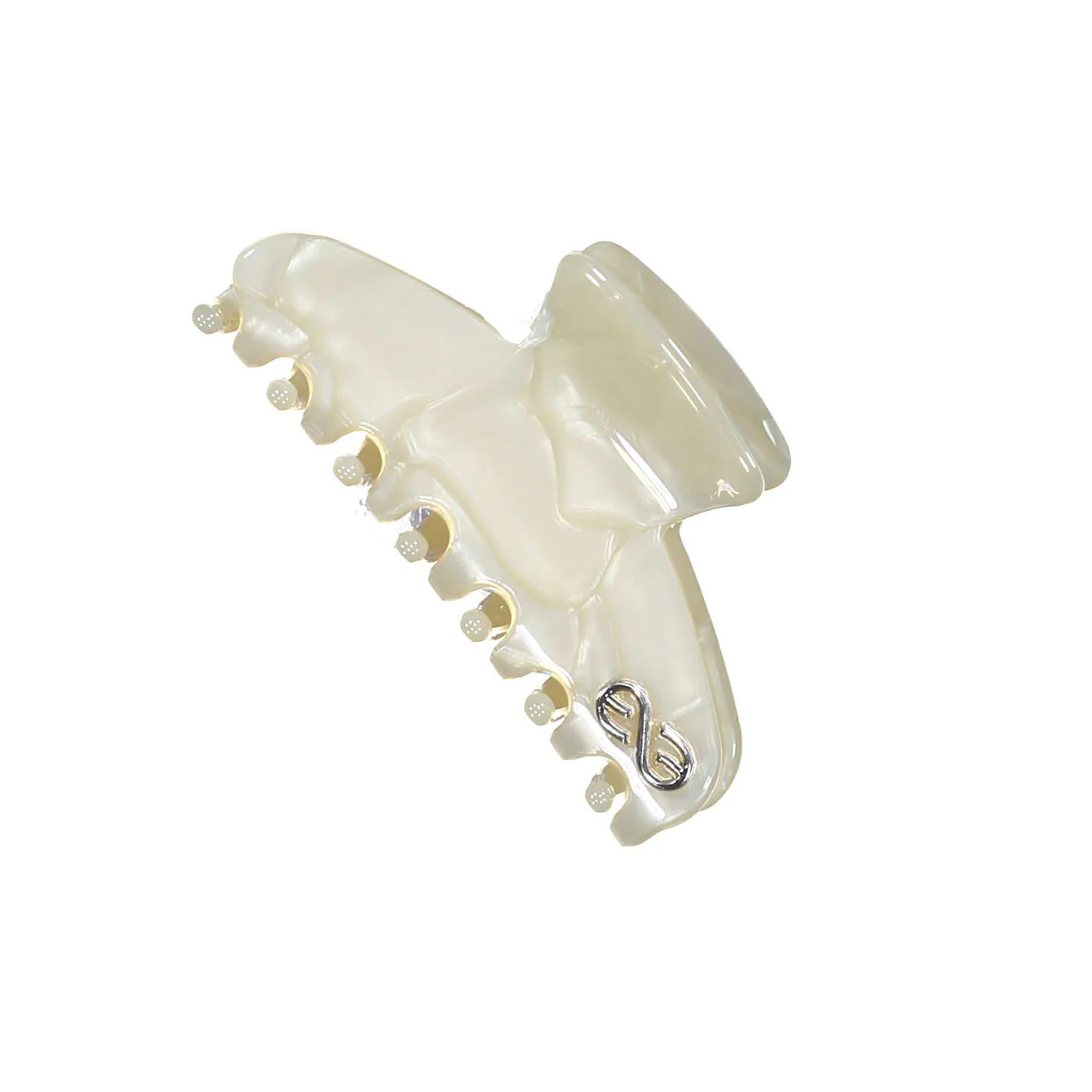 Knot Hairbands  Cream Glass Seaglass Claw Clip