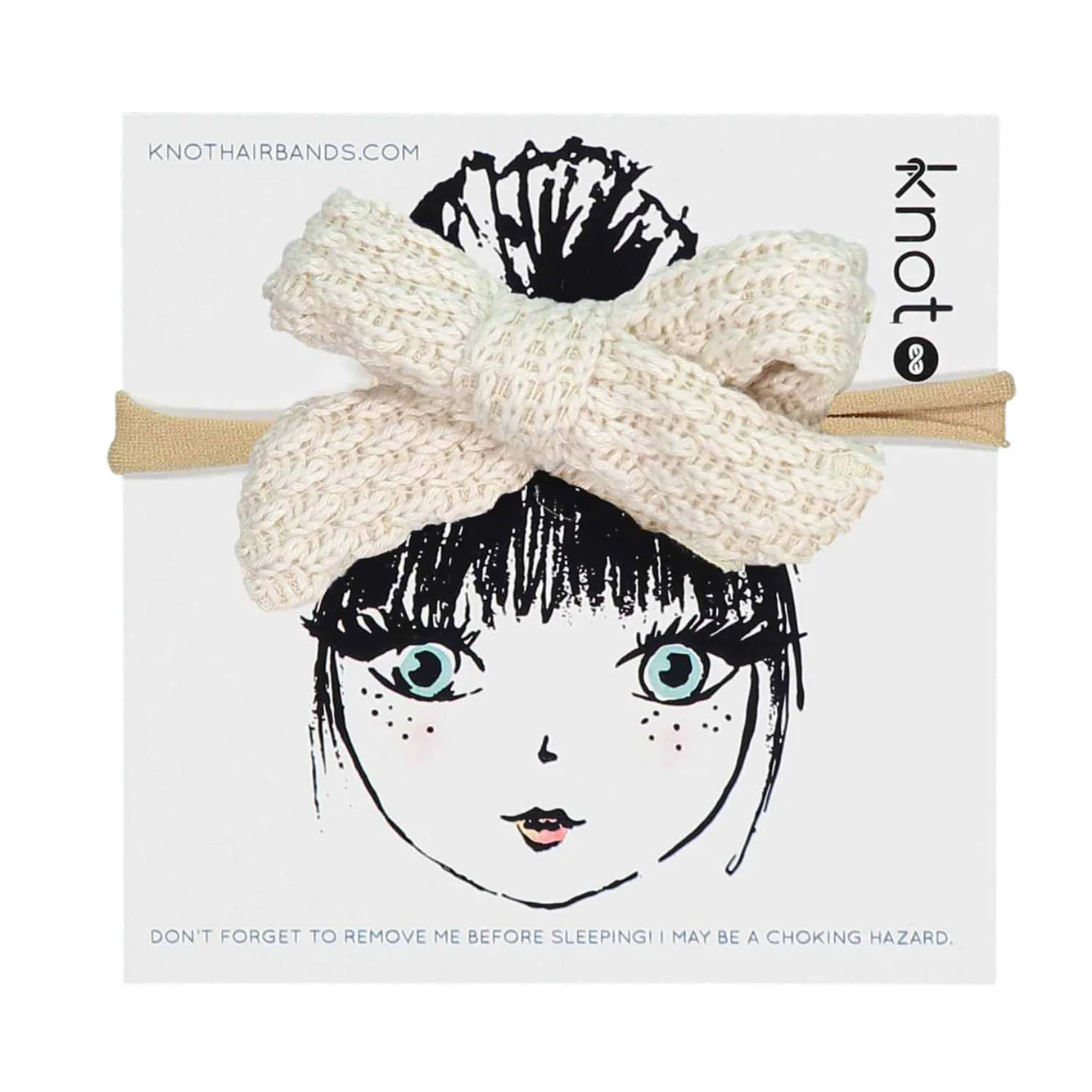 Knot Hairbands  Cream Knitted Bow Band