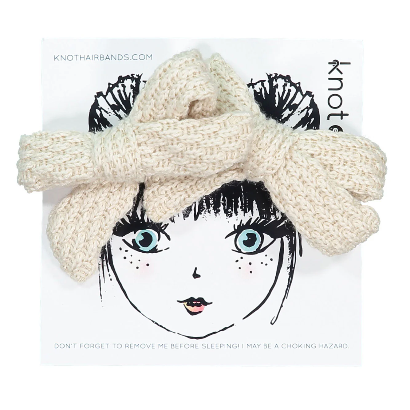 Knot Hairbands  Cream Knitted Mini Bow Set
