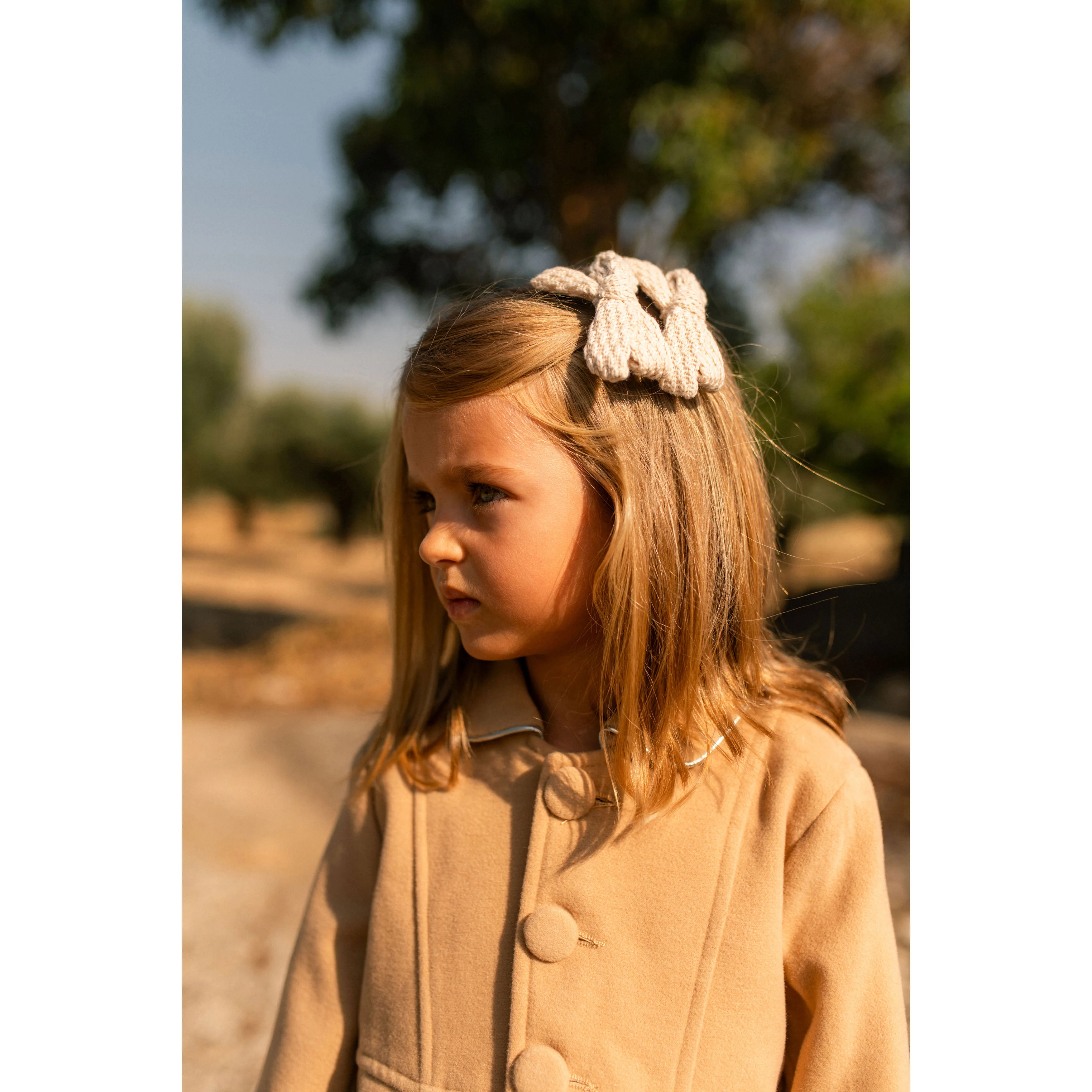 Knot Hairbands  Cream Knitted Mini Bow Set - Image 2