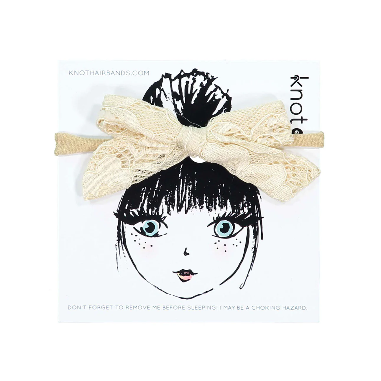 Knot Hairbands  Cream Lace Mini Bow Band