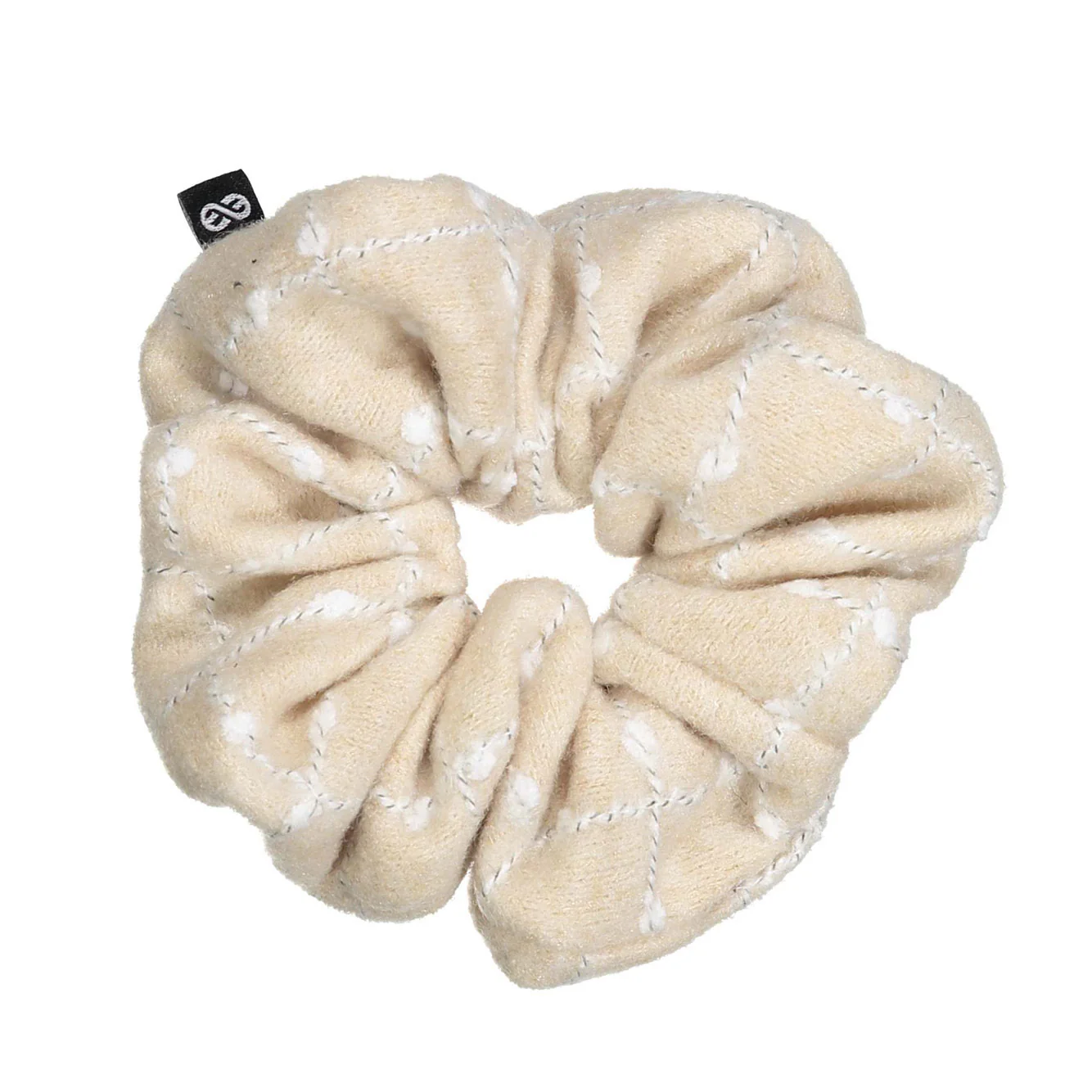 Knot Hairbands Cream Plaid Scrunchie