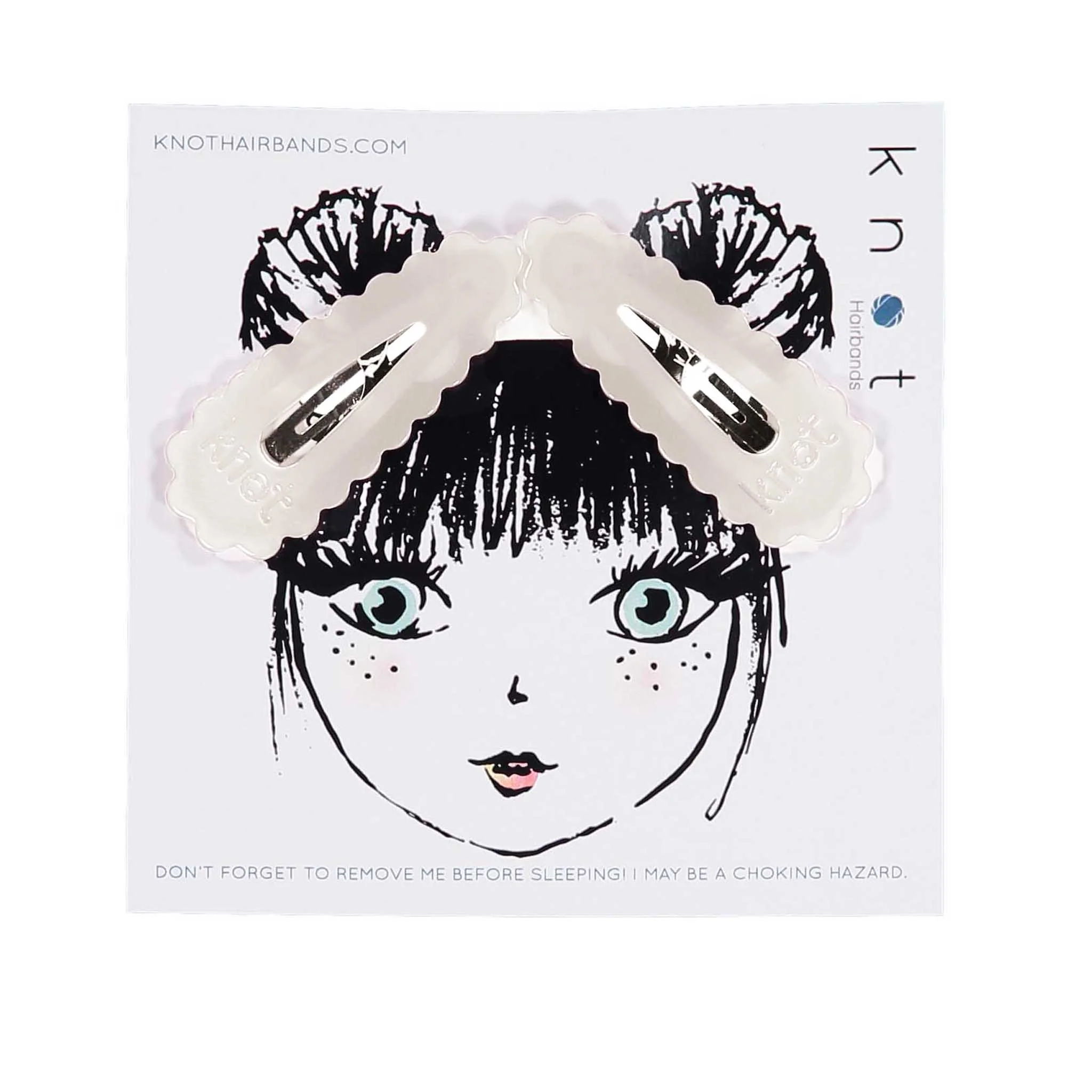 Knot Hairbands Creme Pastel Snap Clip Set