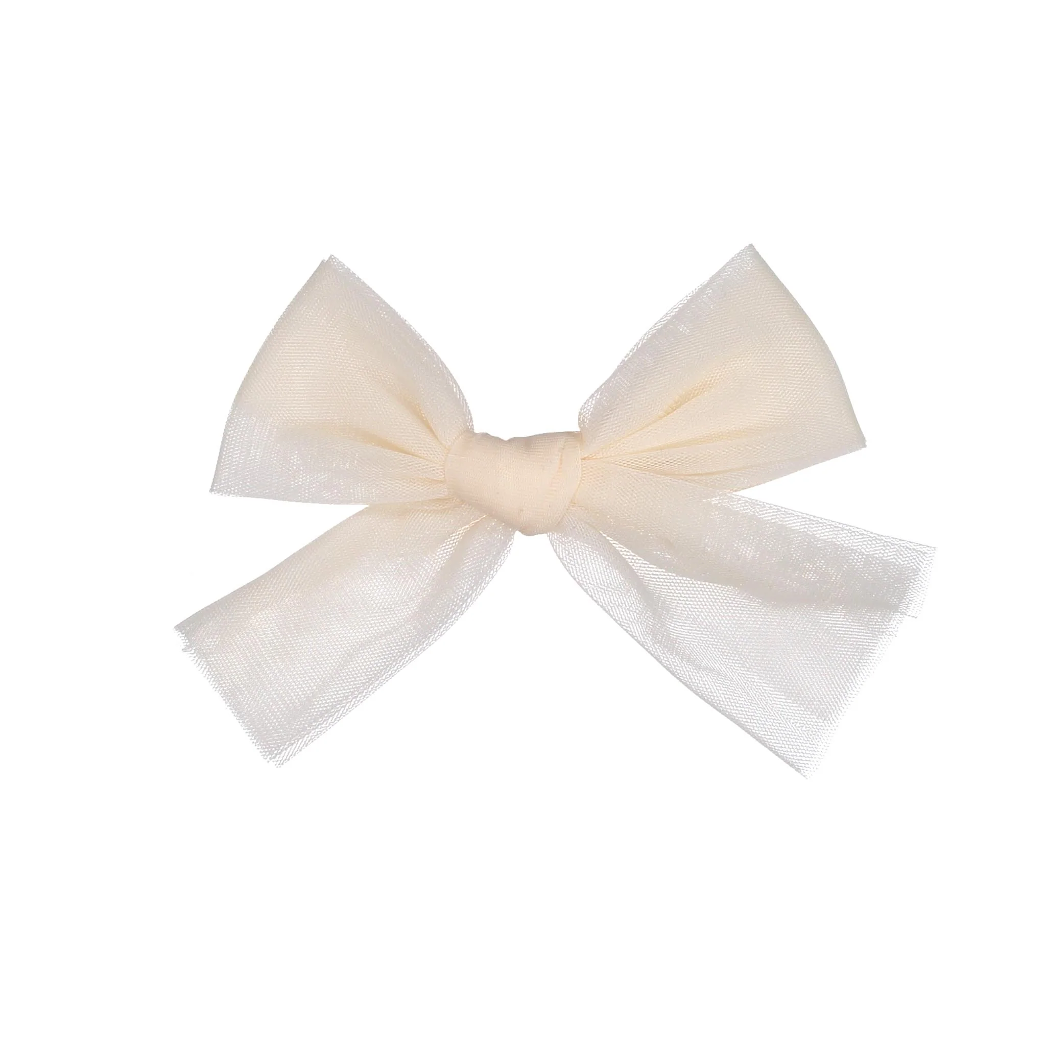 Knot Hairbands Creme Tulle Bow Clip - Image 2