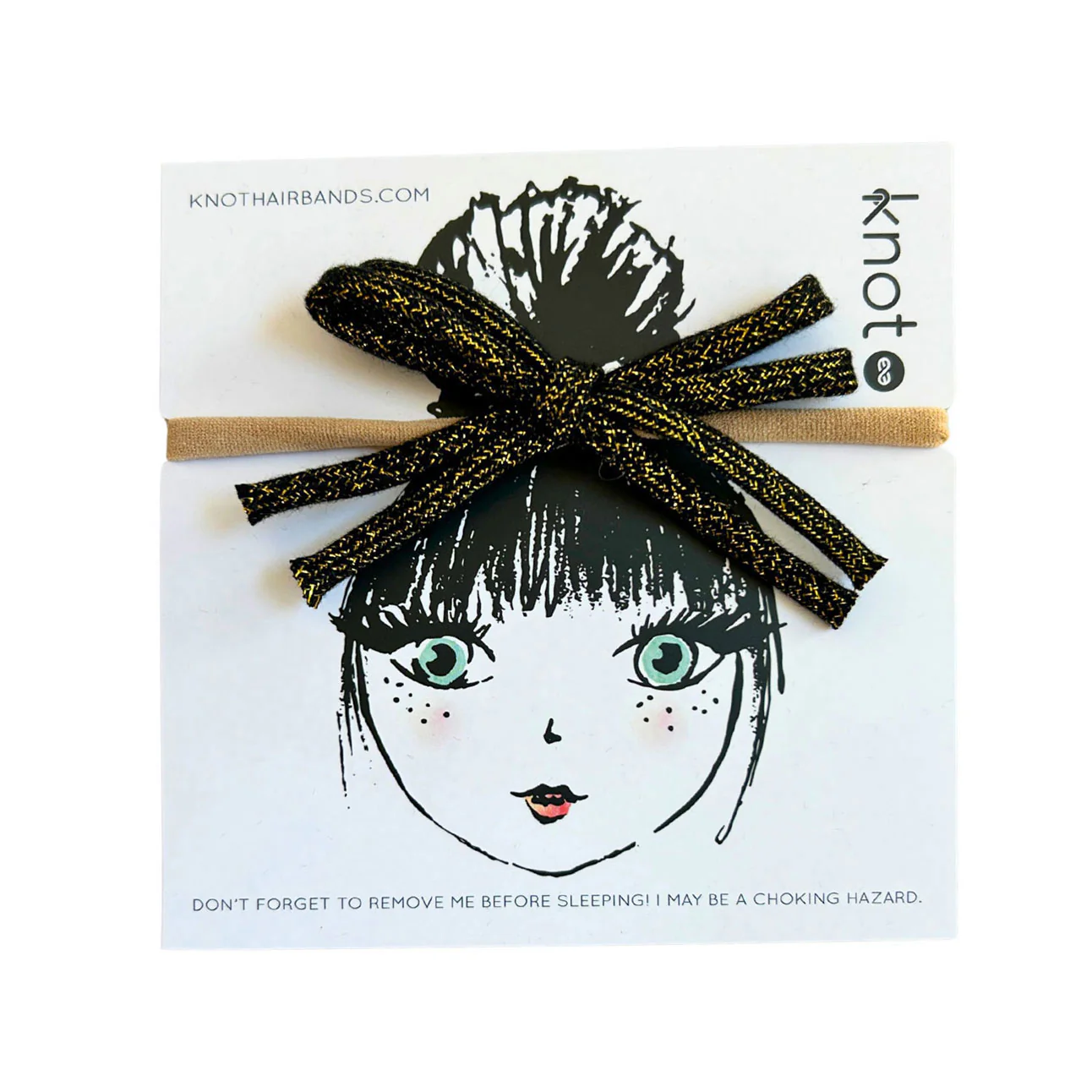 Knot Hairbands  Gold Corded Mini Bow Band