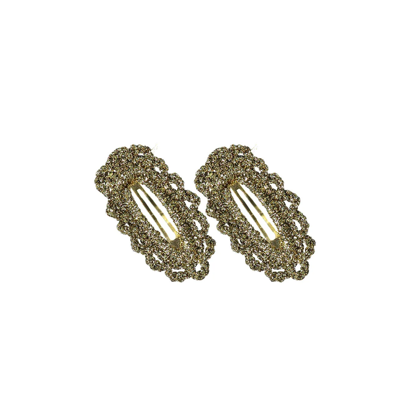 Knot Hairbands Gold Floret Knit Clip Set