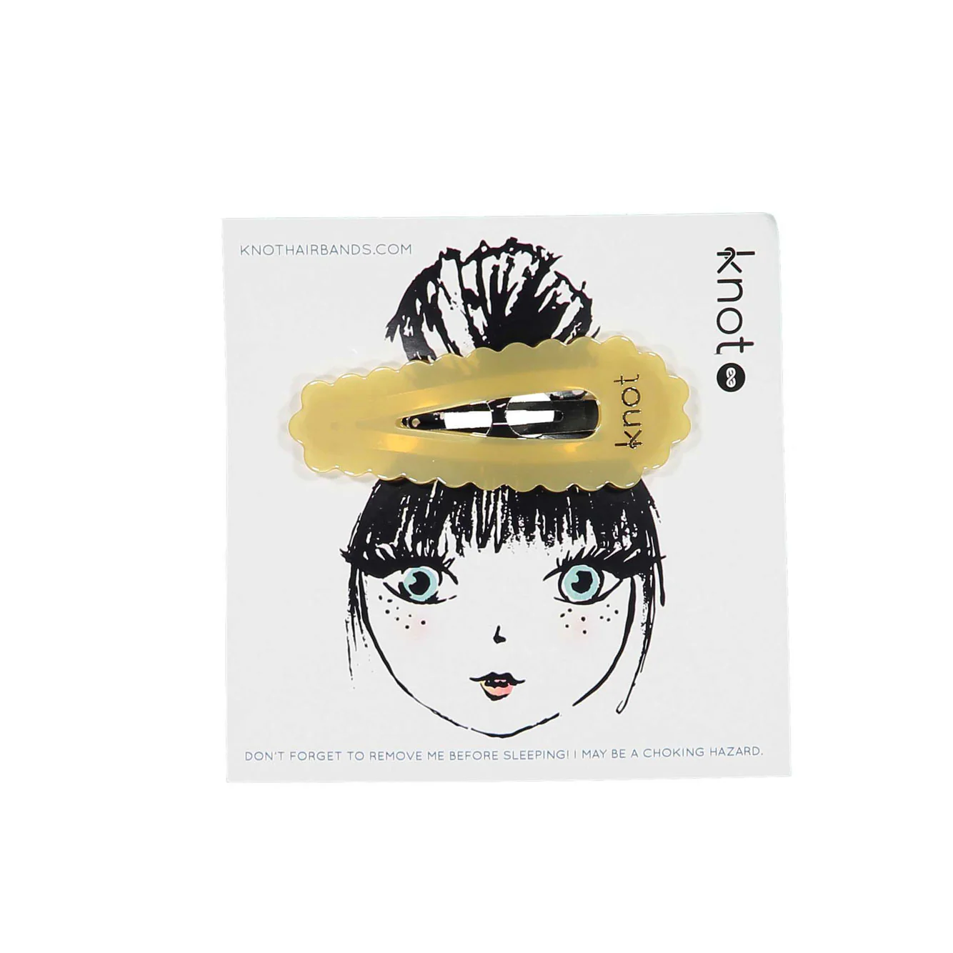 Knot Hairbands Golden Scalloped Oversized Snap Clip