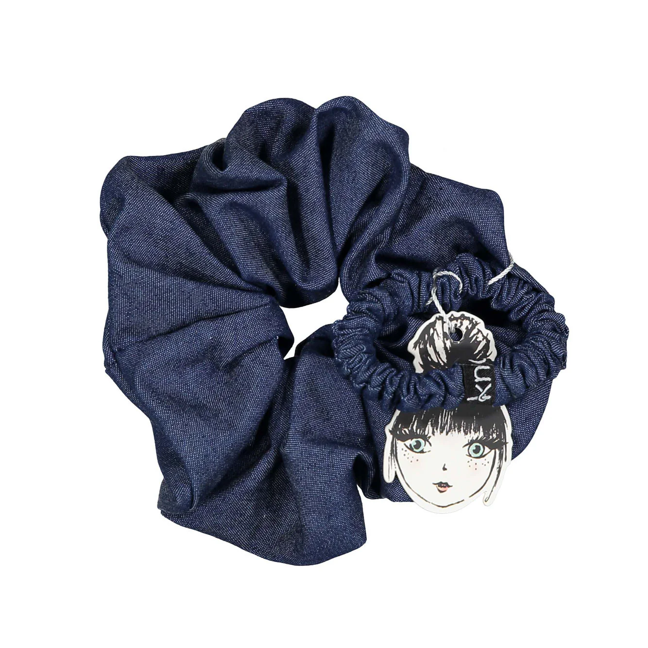 Knot Hairbands Indigo Denim Scrunchie Set