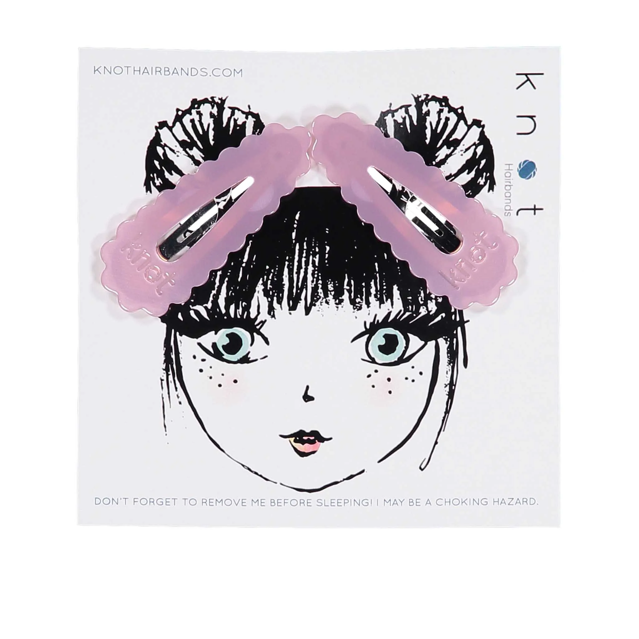 Knot Hairbands Lavender Pastel Snap Clip Set