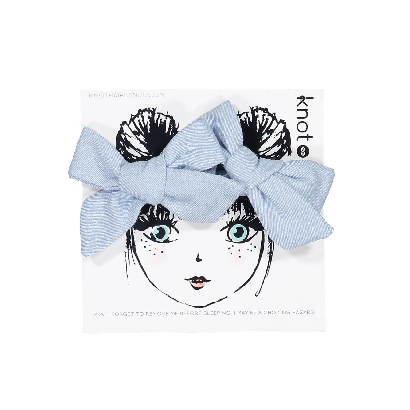 Knot Hairbands  Light Wash Vintage Denim Bow Set