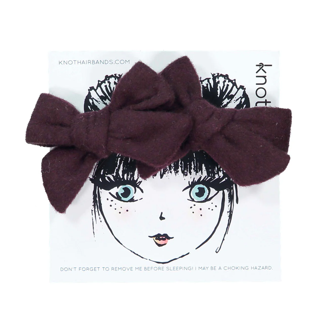 Knot Hairbands  Mulberry Woolly Mini Bow Set