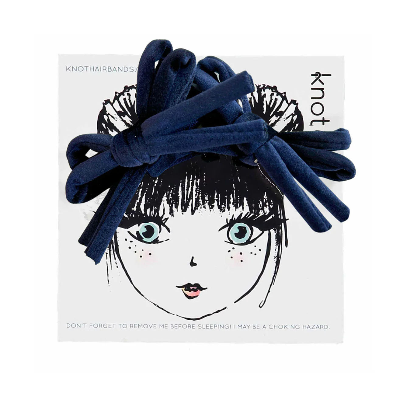 Knot Hairbands  Navy Corded Mini Bow Set