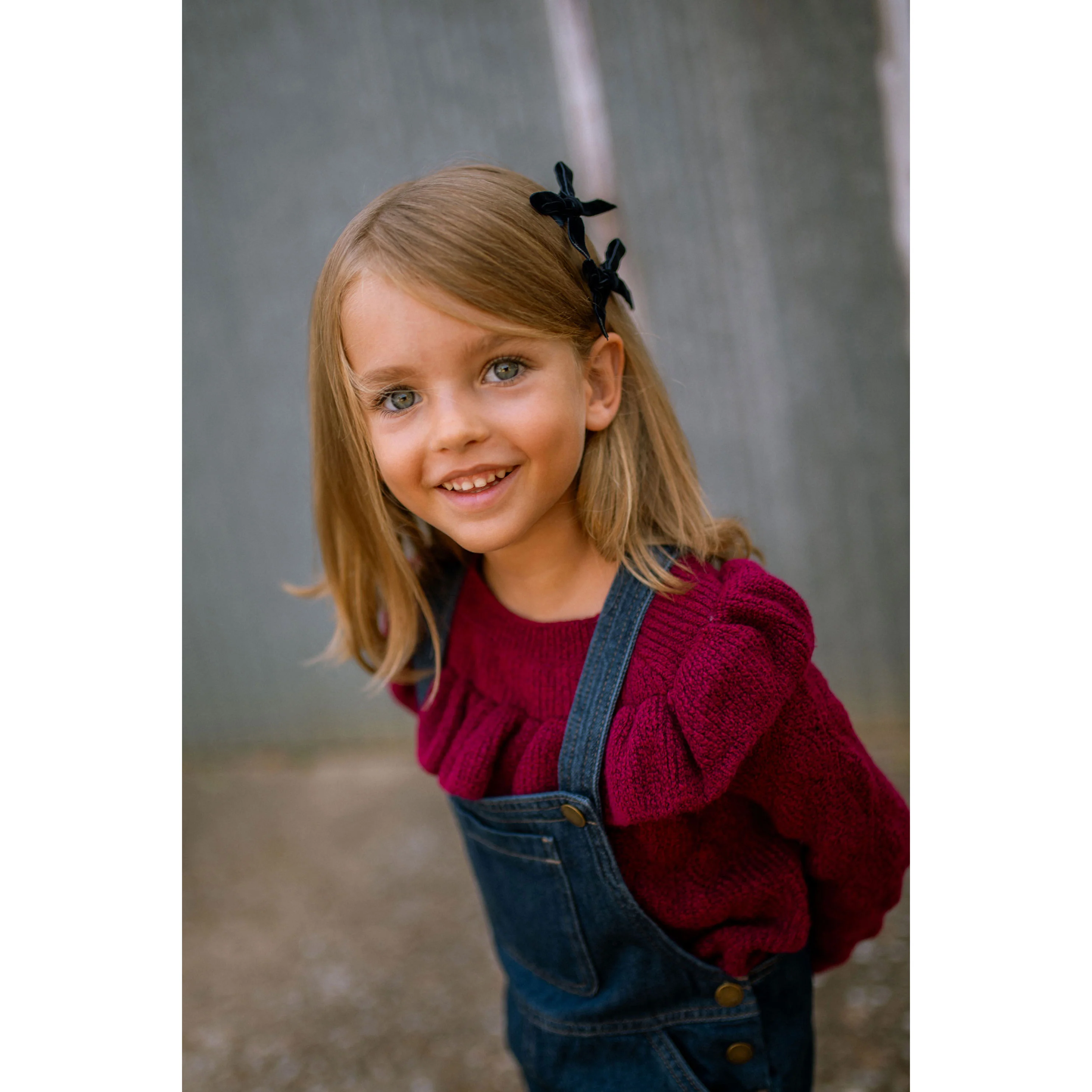 Knot Hairbands Navy Velvet Ribbon Mini Bow Set - Image 2