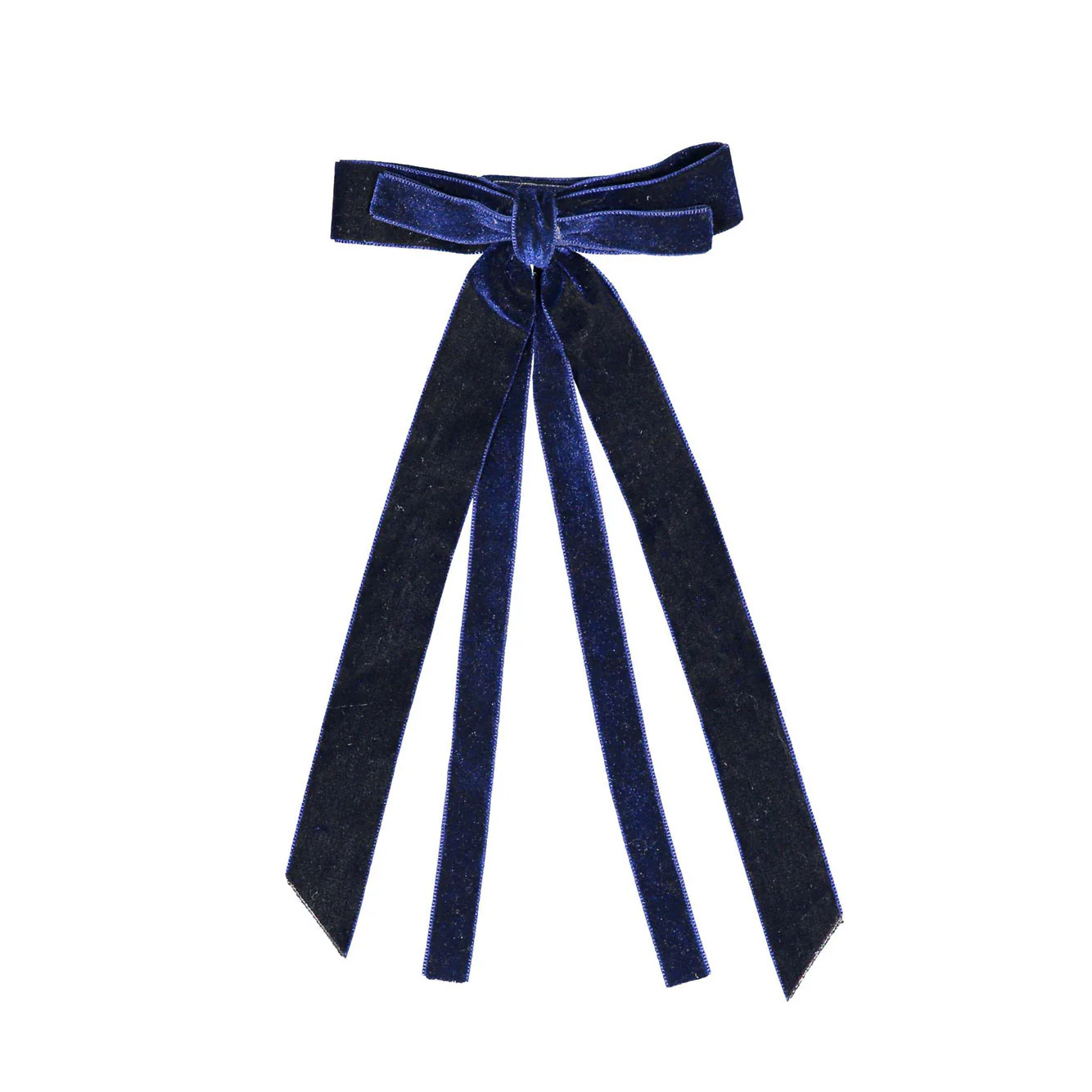 Knot Hairbands Navy Velvet Trim Bow