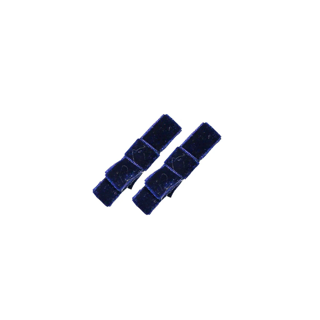 Knot Hairbands Navy Velvet Trim Clip Set