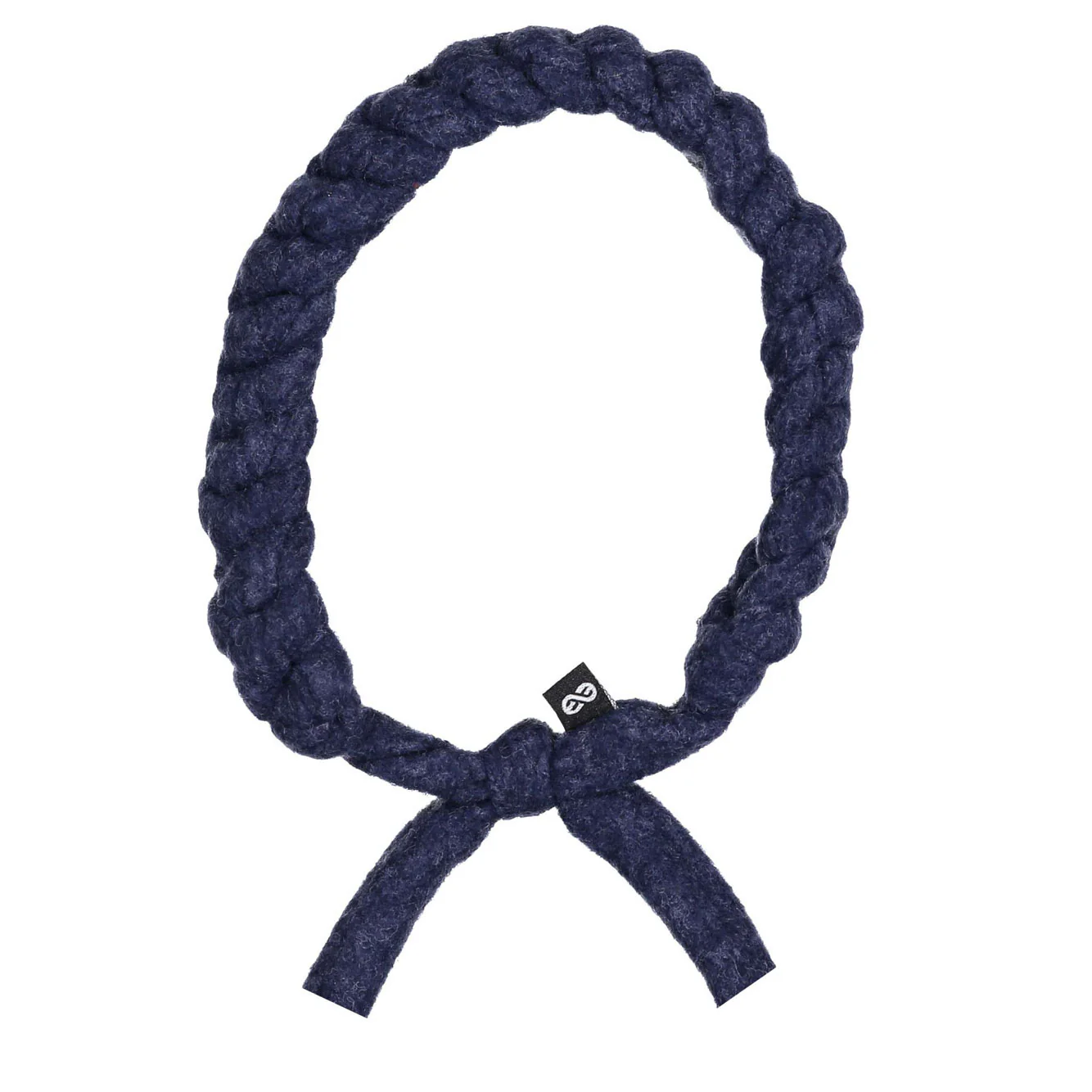 Knot Hairbands Navy Woolen Braided Band