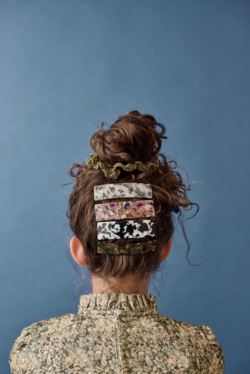 Knot Hairbands Olive Marbleized Barrette - Image 2
