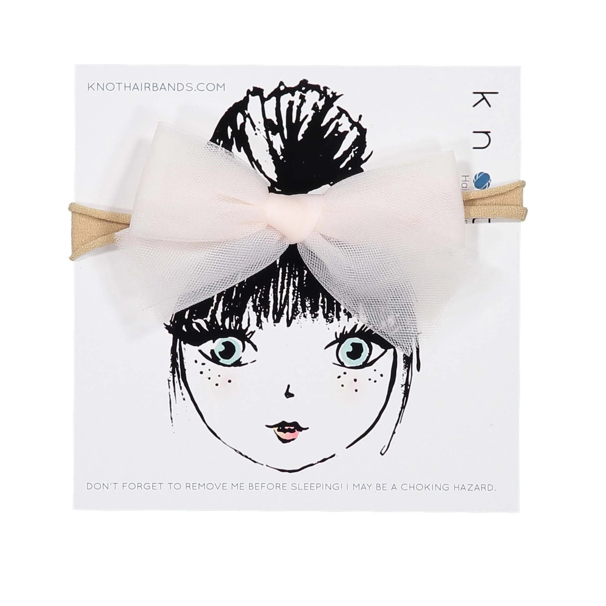 Knot Hairbands Pale Pink Tulle Bow Band