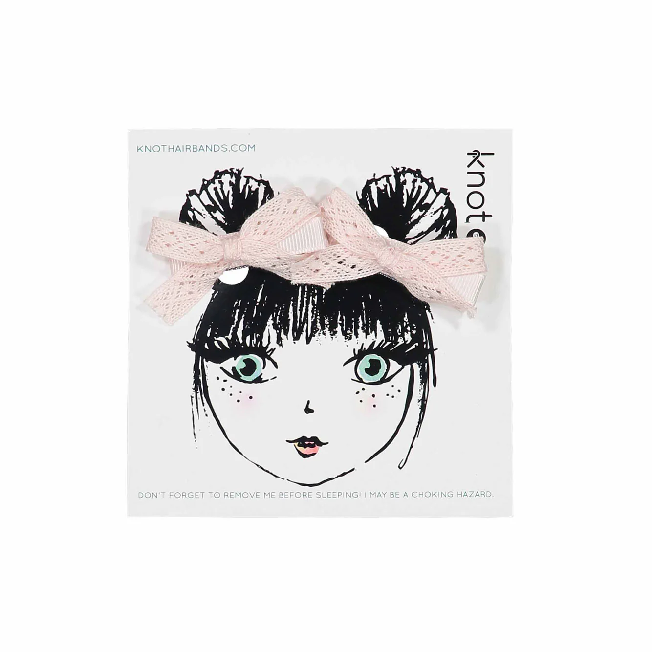 Knot Hairbands Petal Pink Lace Ribbon Bow Set