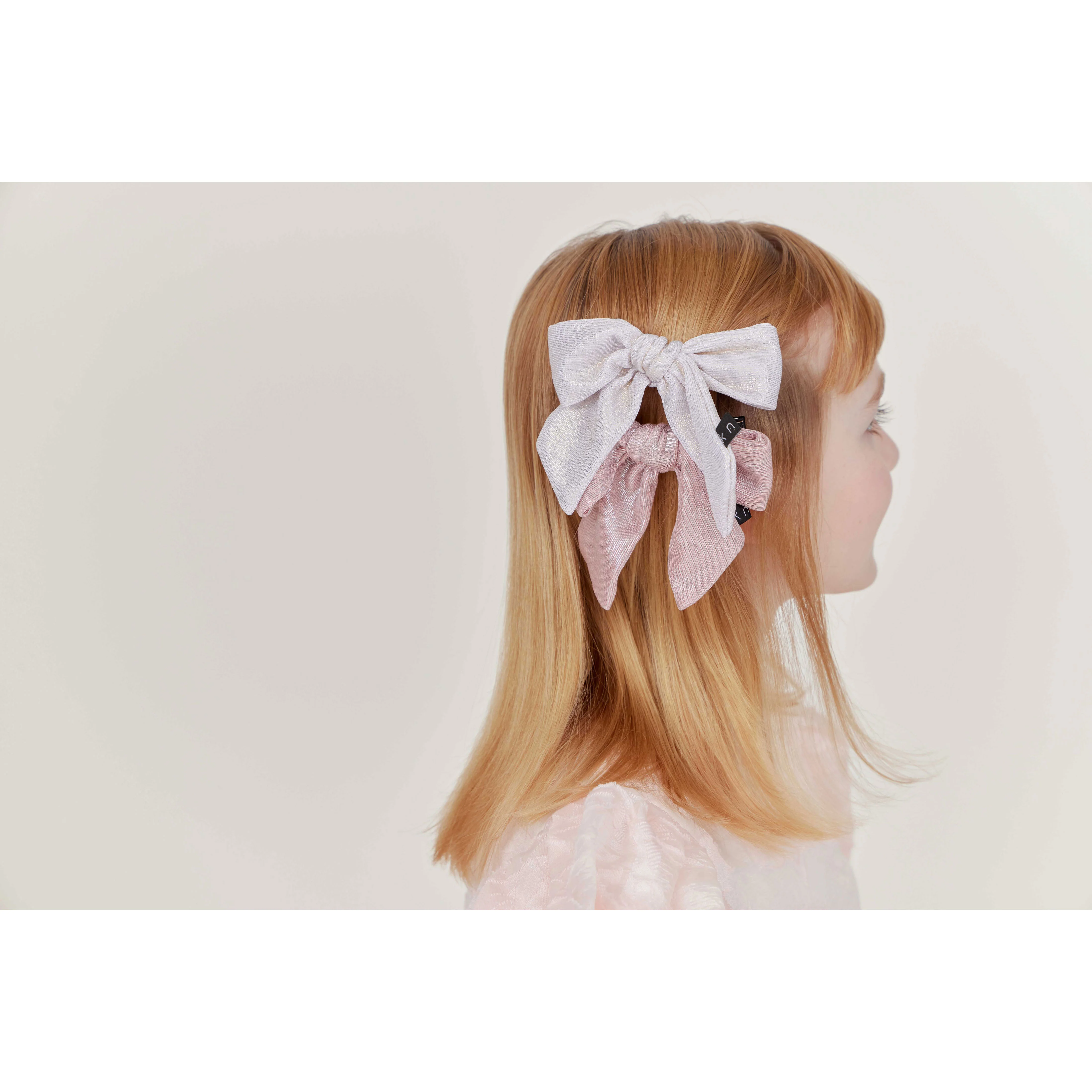 Knot Hairbands Pink Glimmer Bow Clip - Image 2