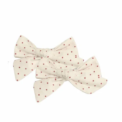 Knot Hairbands  Red Dot Pebble Bow Set