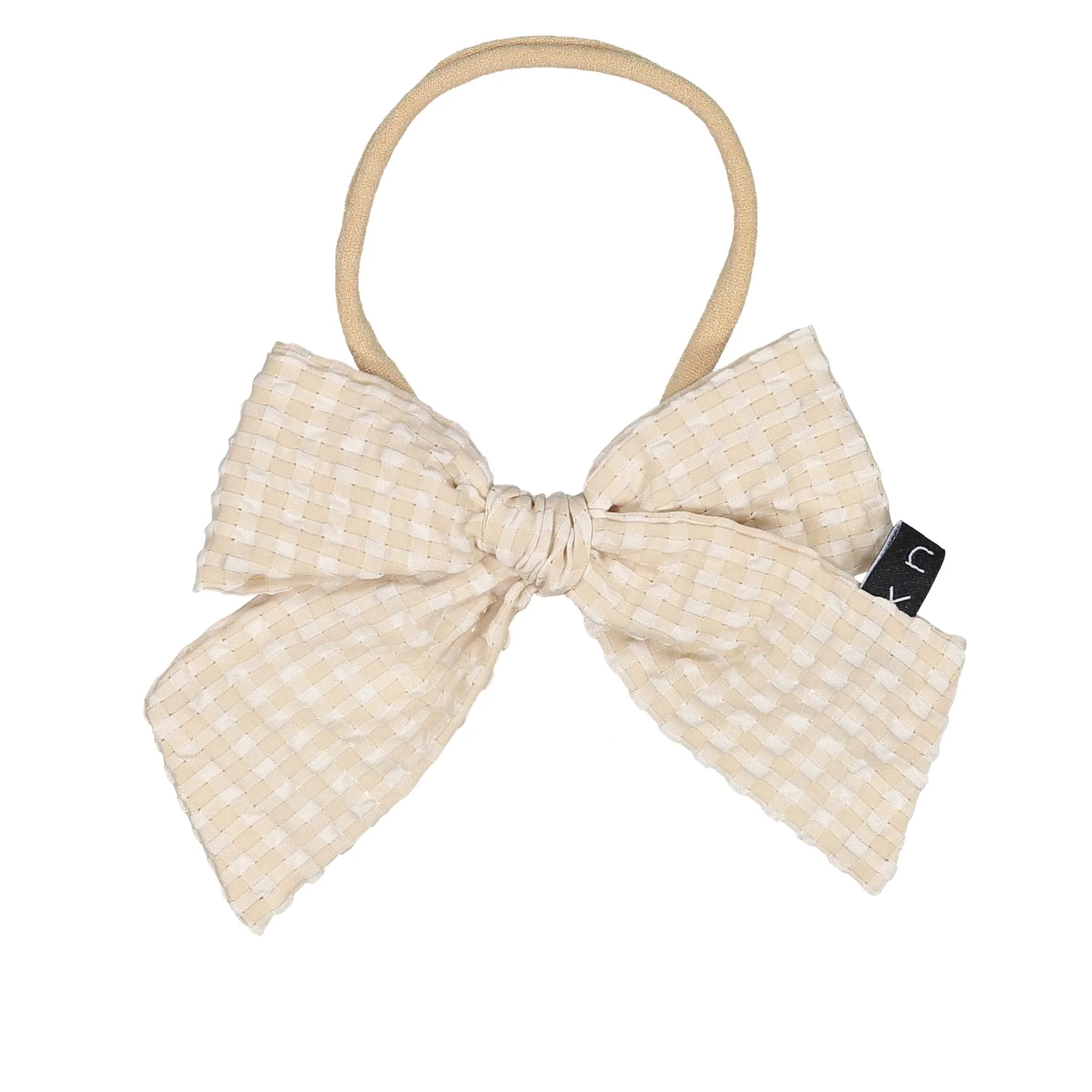 Knot Hairbands Tan Seersucker Bow Band