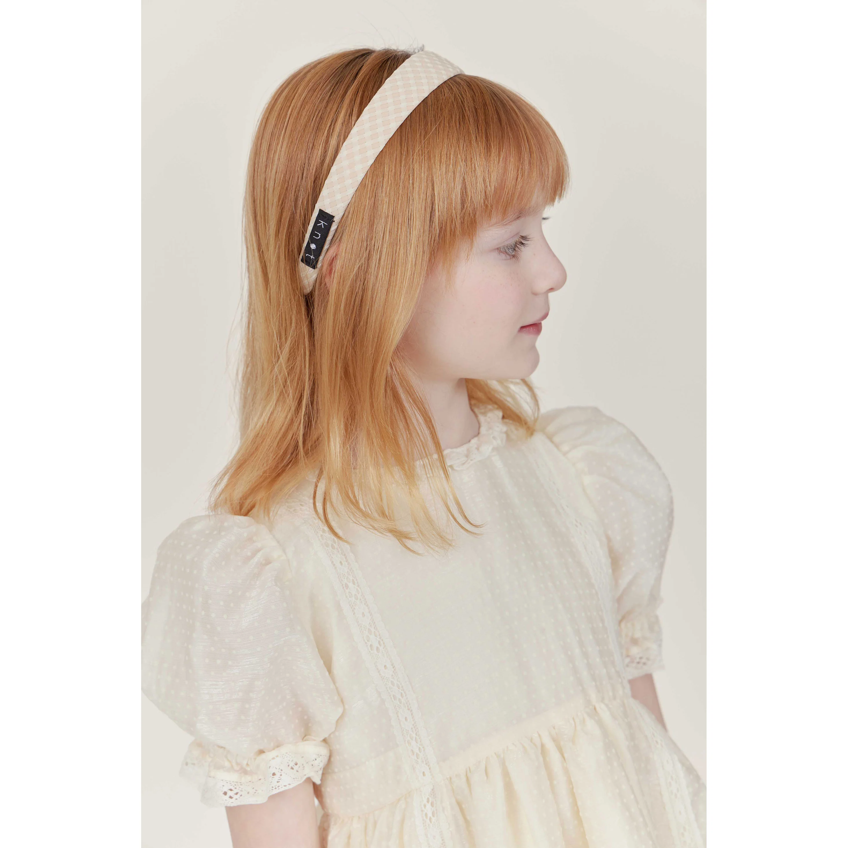 Knot Hairbands Tan Seersucker Headband - Image 2