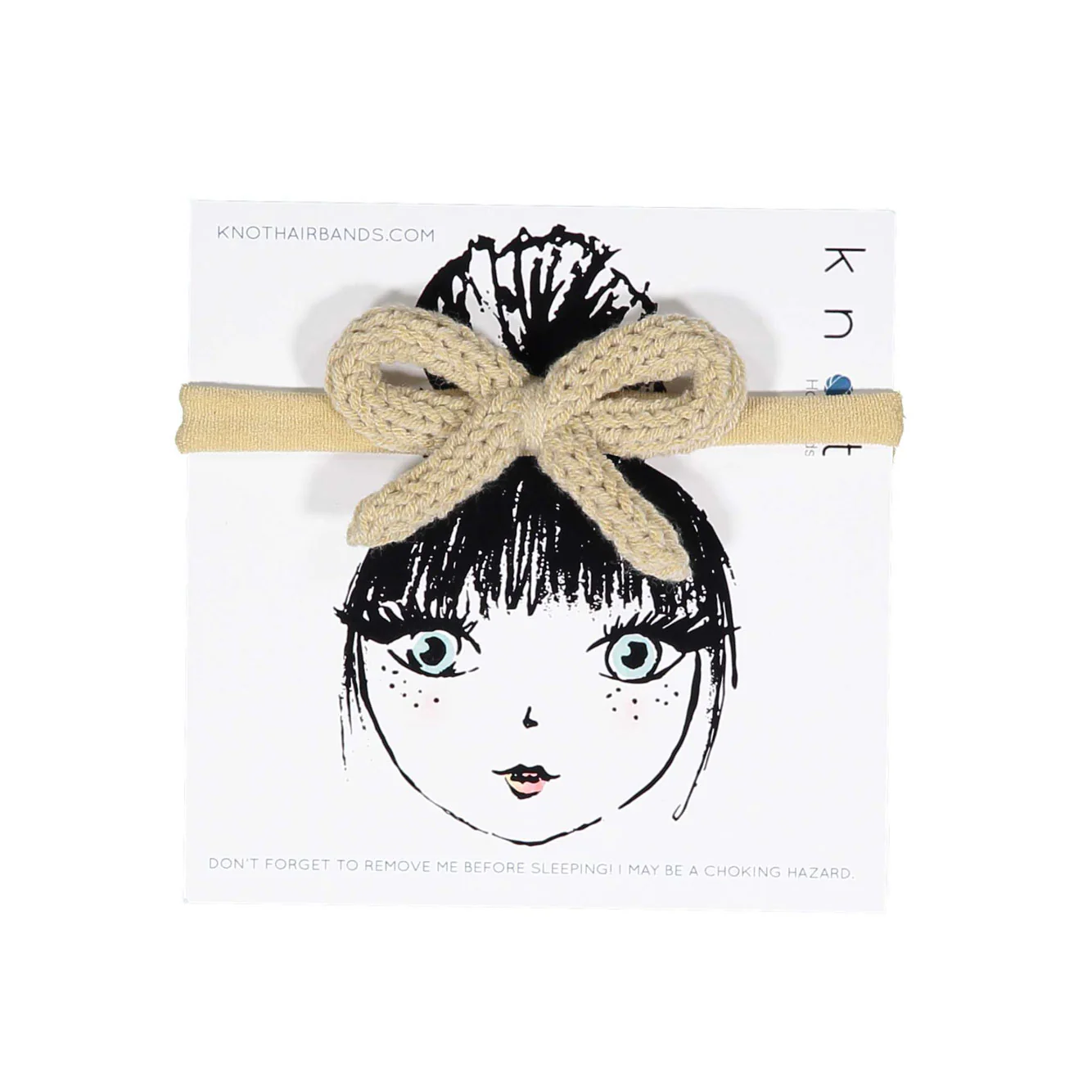 Knot Hairbands Taupe Floret Knit Bow Band