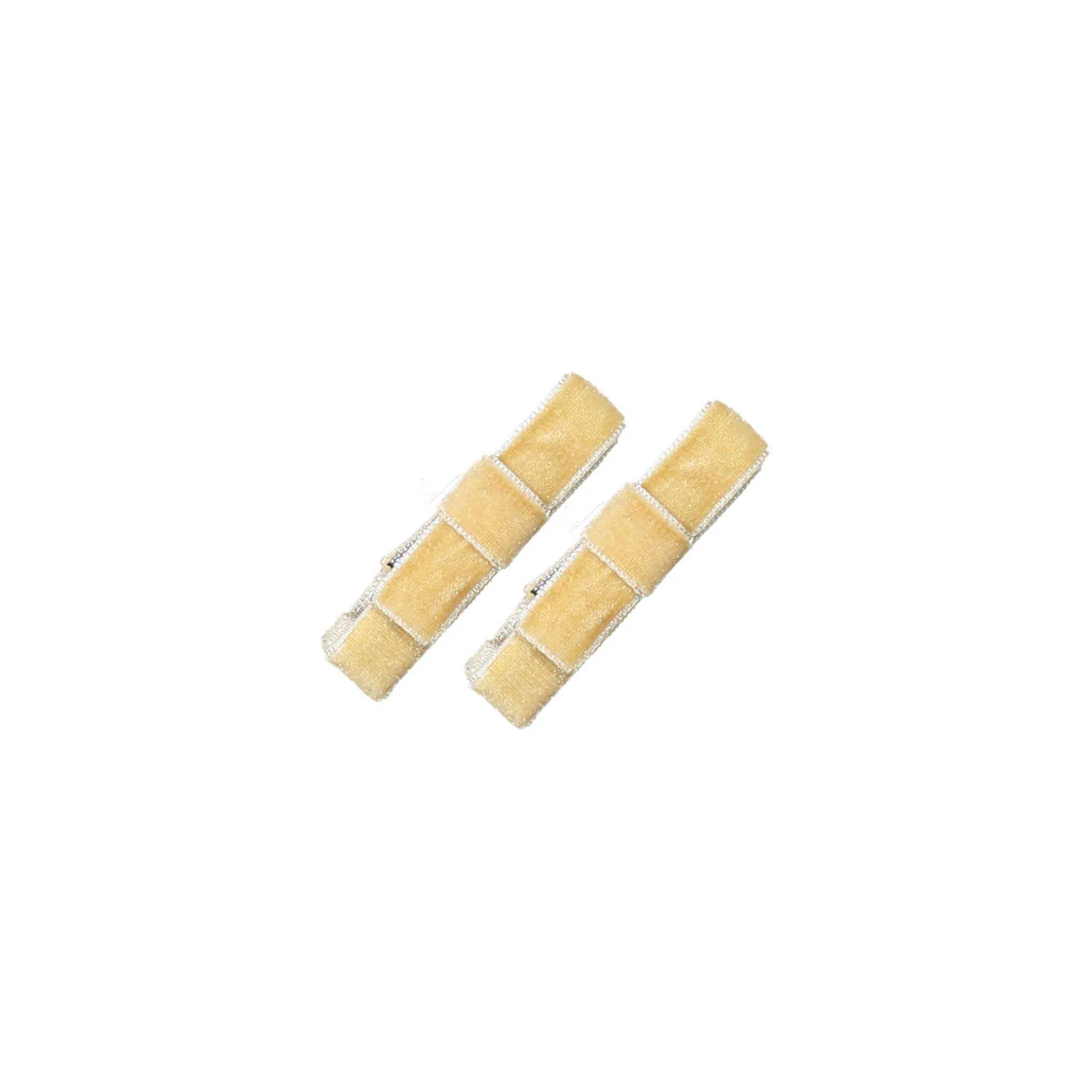 Knot Hairbands Taupe Velvet Trim Clip Set