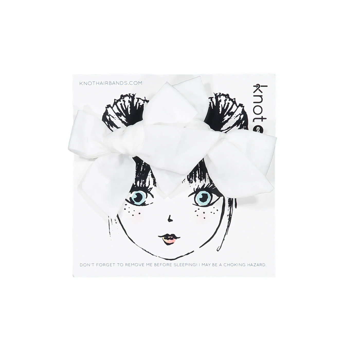 Knot Hairbands  White Matte Luxe Mini Clips