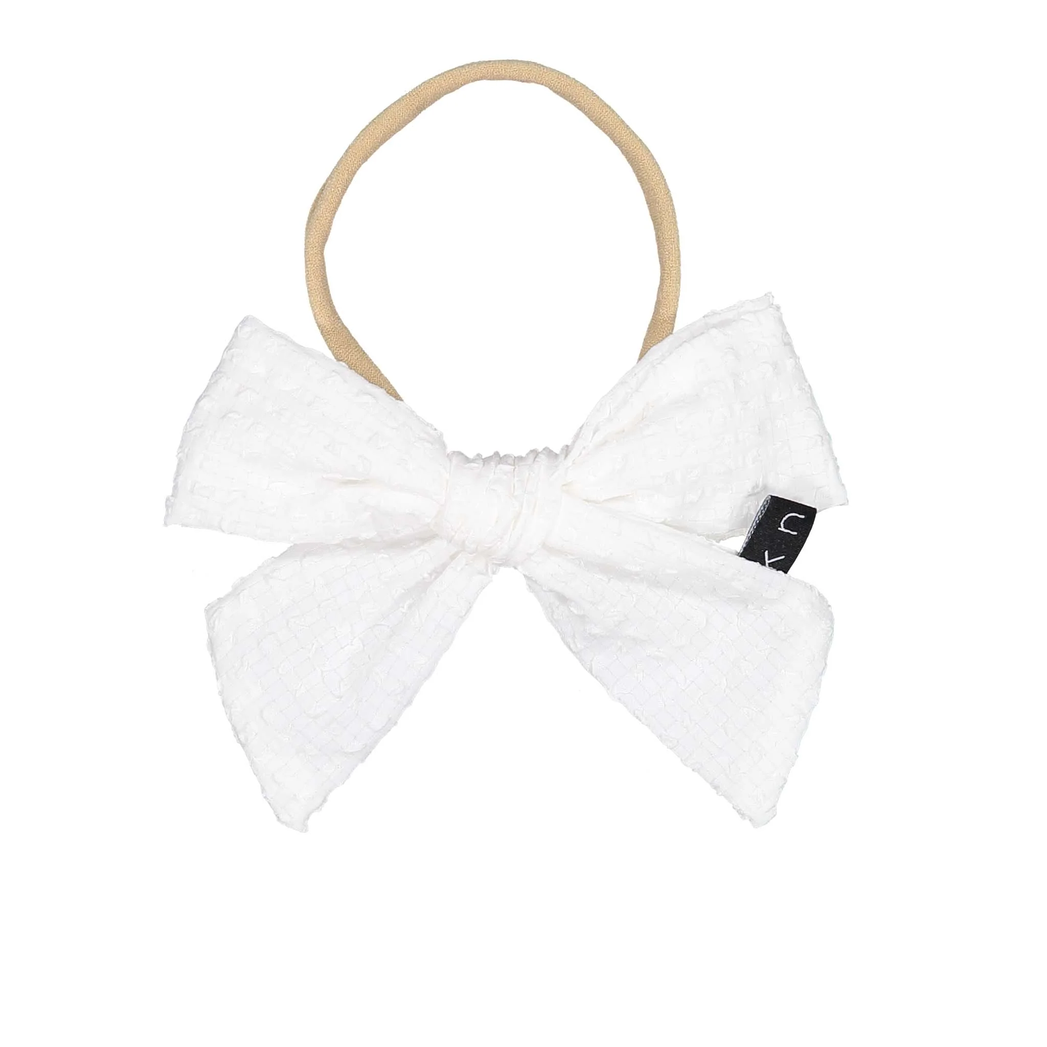 Knot Hairbands White Seersucker Bow Band