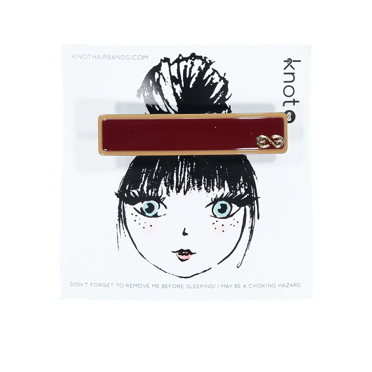 Knot Hairbands  Wine + Camel Profile Barrette