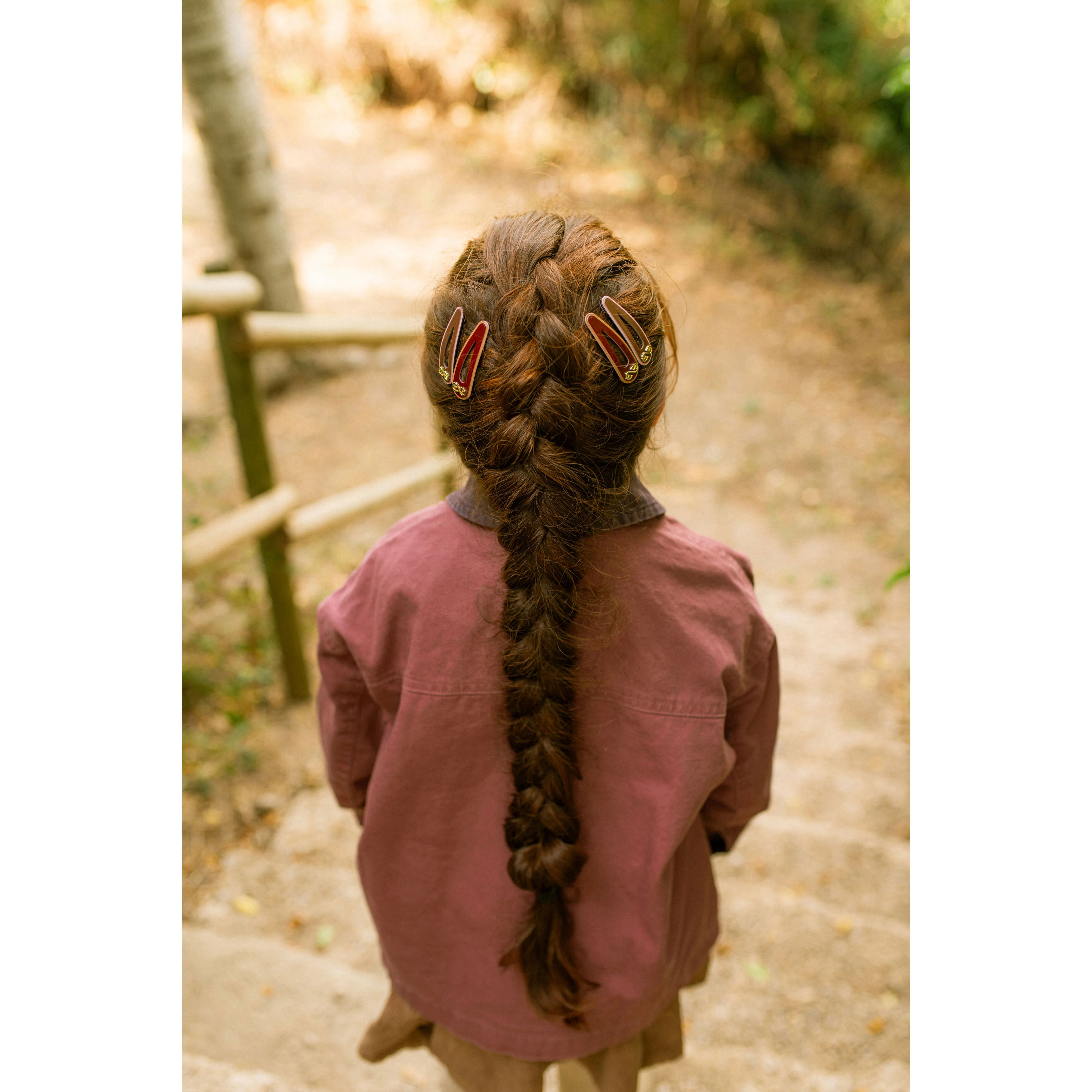 Knot Hairbands  Wine + Camel Profile Clip Set - Image 2