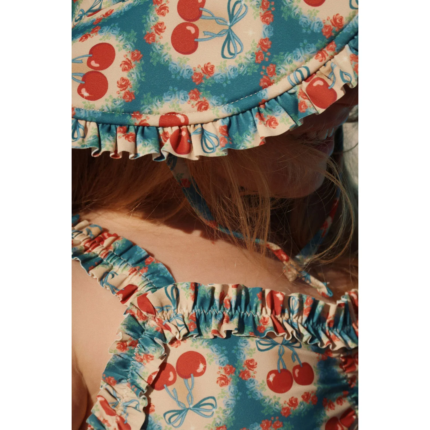 Konges Slojd Blue Cherry Bow Maya Swimsuit - Image 2