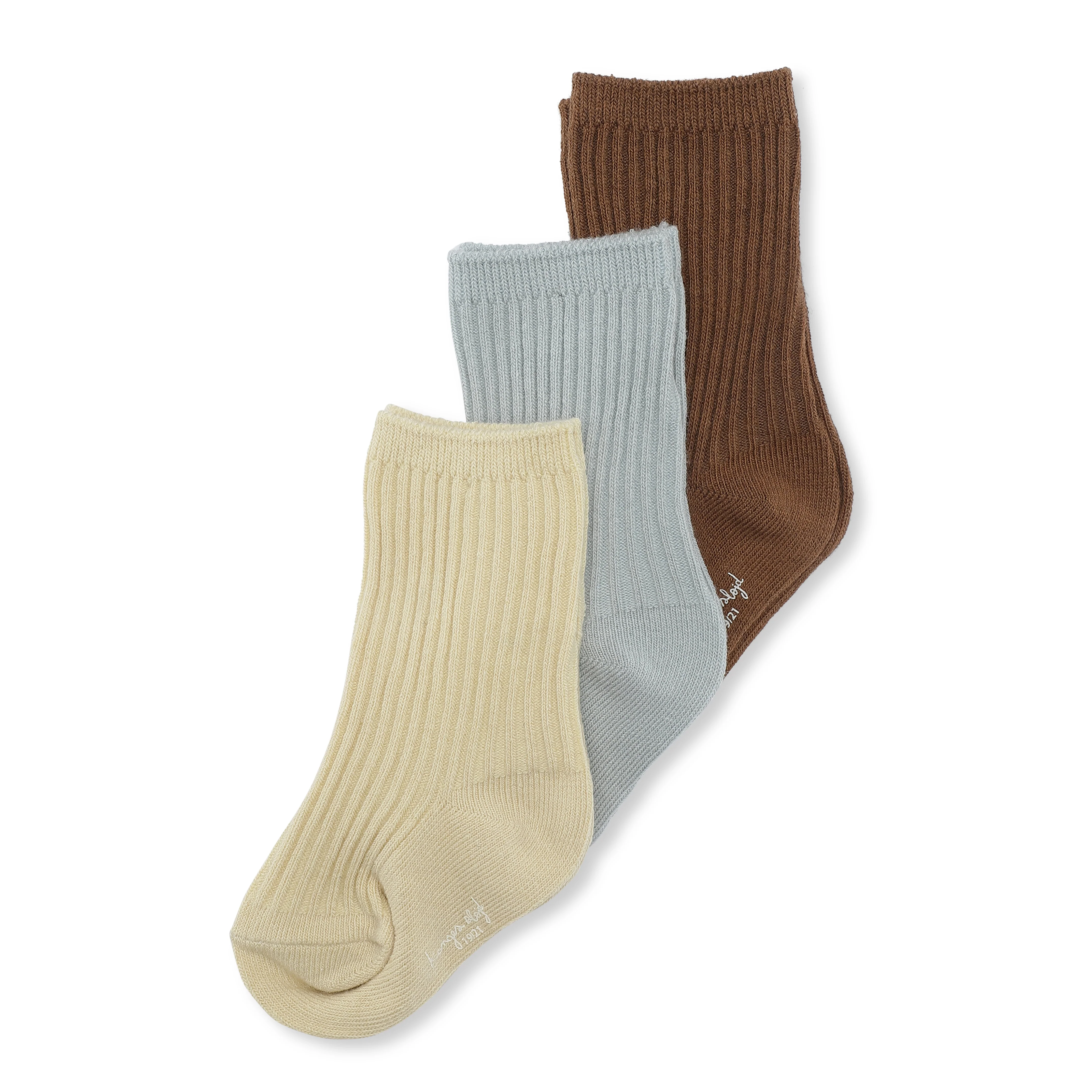 Konges Slojd Breen/Mint/Sahara Sun 3 Pack Rib Socks