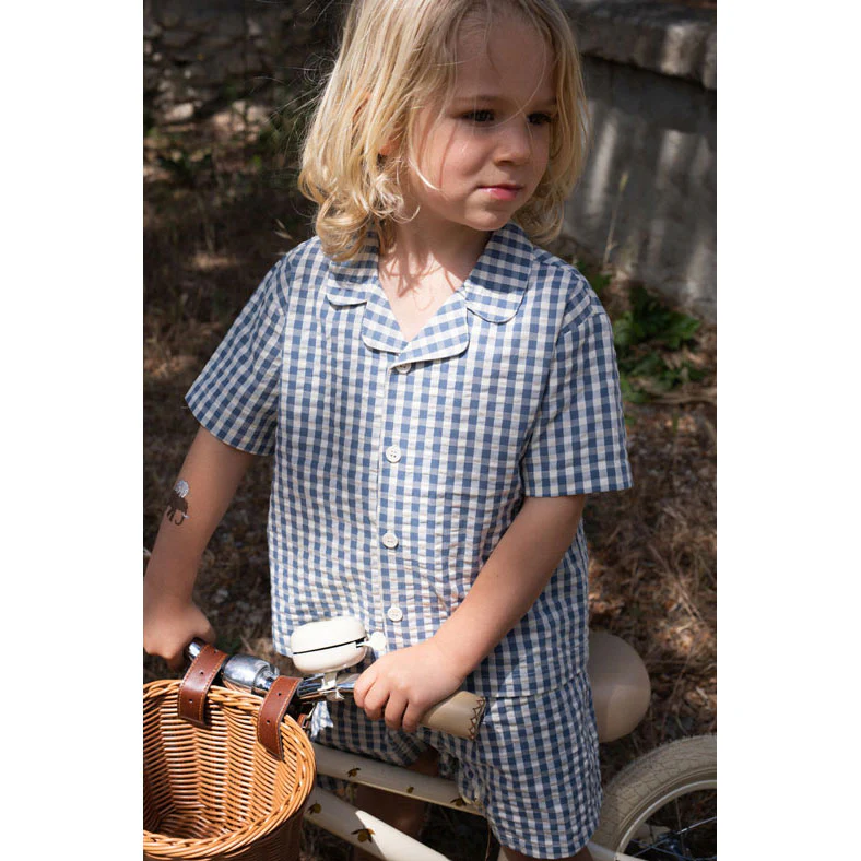 Konges Slojd Captains Blue Check Kim Shirt - Image 3