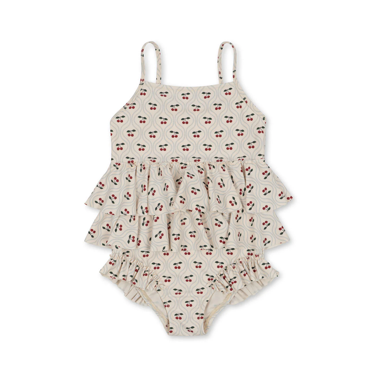 Konges Slojd Cherry Motif Manuca Frill Swimsuit
