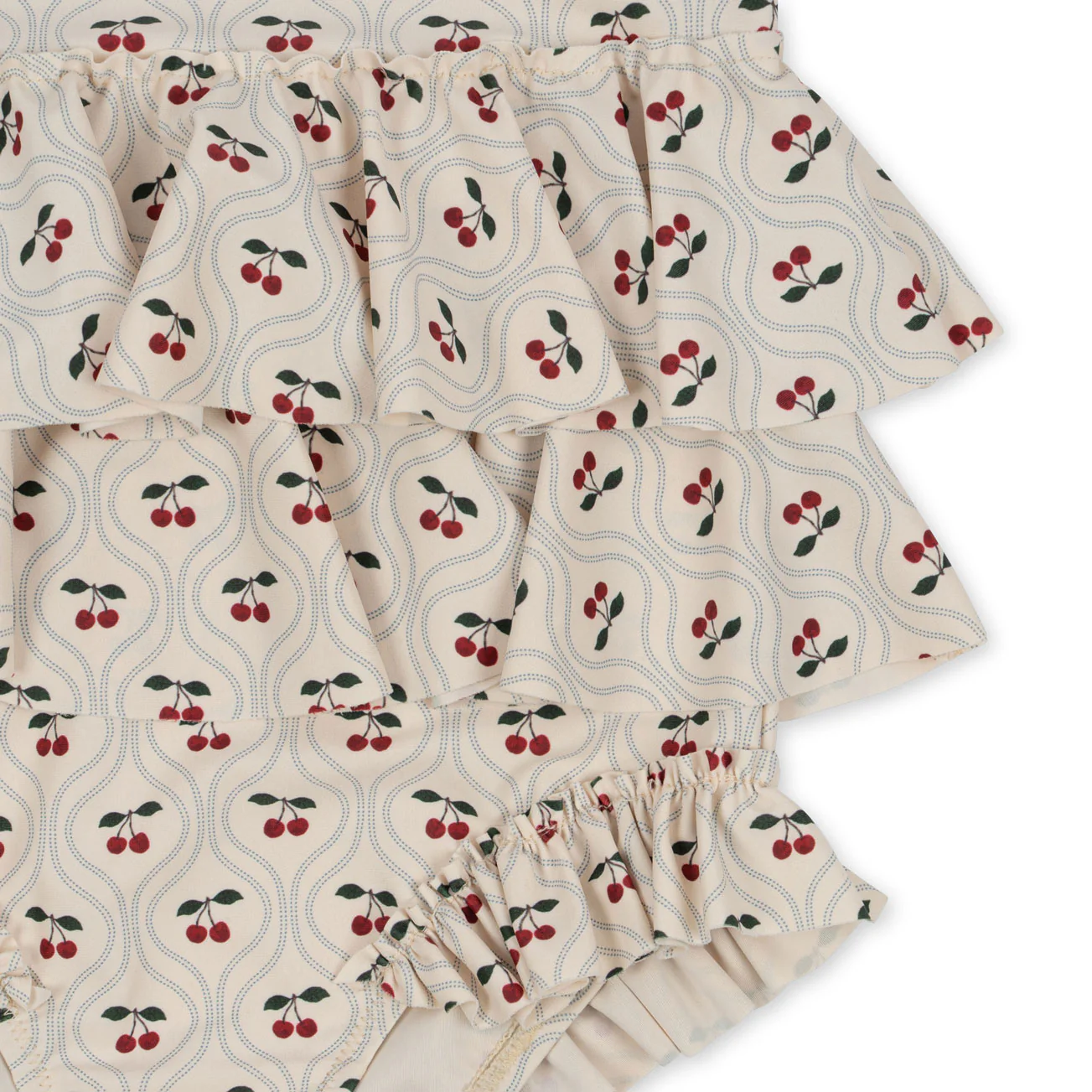 Konges Slojd Cherry Motif Manuca Frill Swimsuit - Image 3