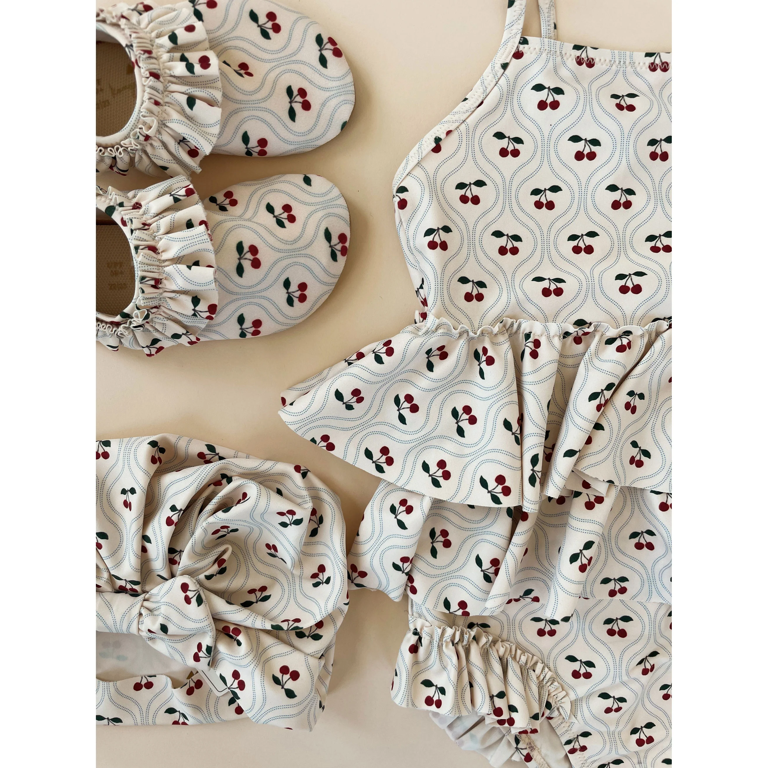 Konges Slojd Cherry Motif Manuca Frill Swimsuit - Image 5